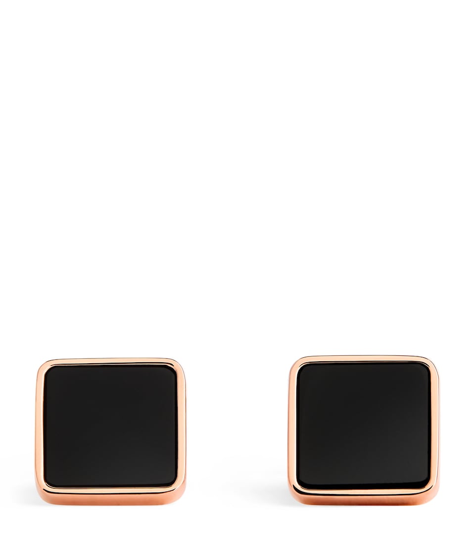 Rose Gold-Plated Key Stone Cufflinks