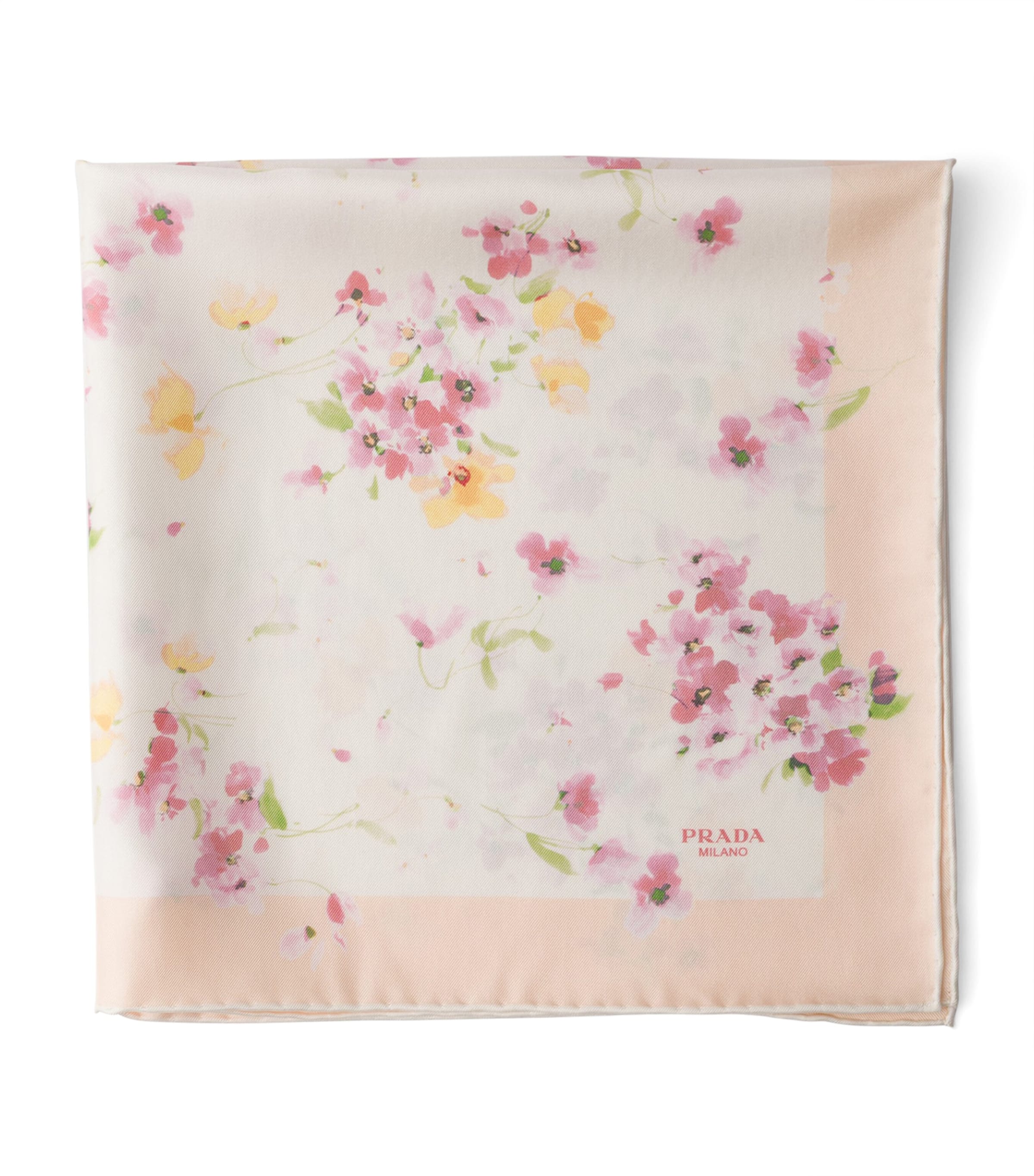 Silk Twill Floral Scarf