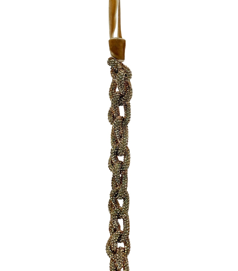 Shishi Crystal-Embellished Braided Garland Gold