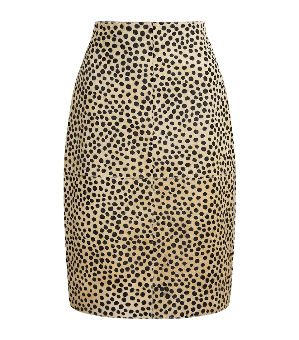 Róhe Womens Pony Hair Cheetah Print Mini Skirt Cheetah
