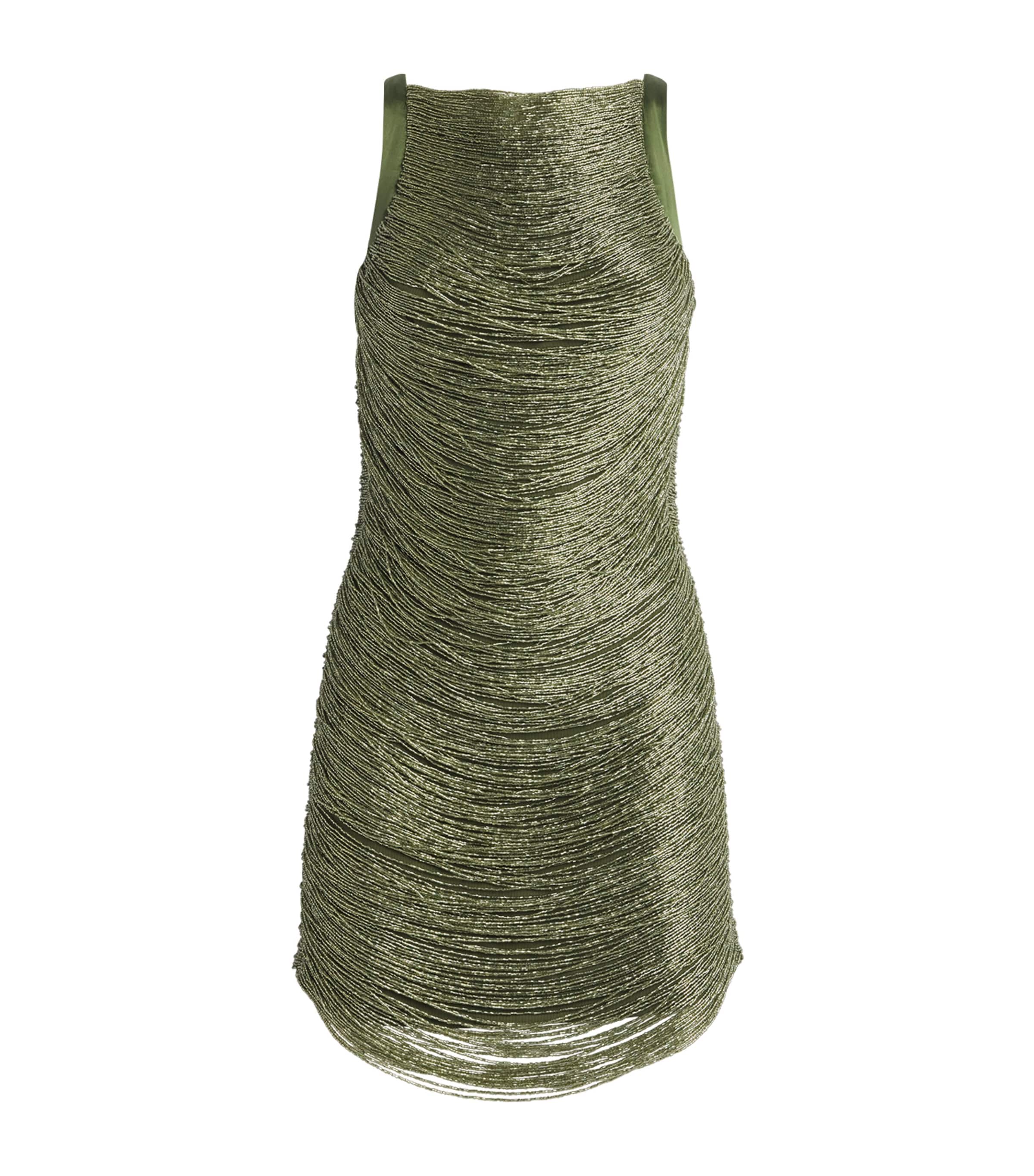 Cult Gaia Womens Beaded Madison Mini Dress Deep Pasture