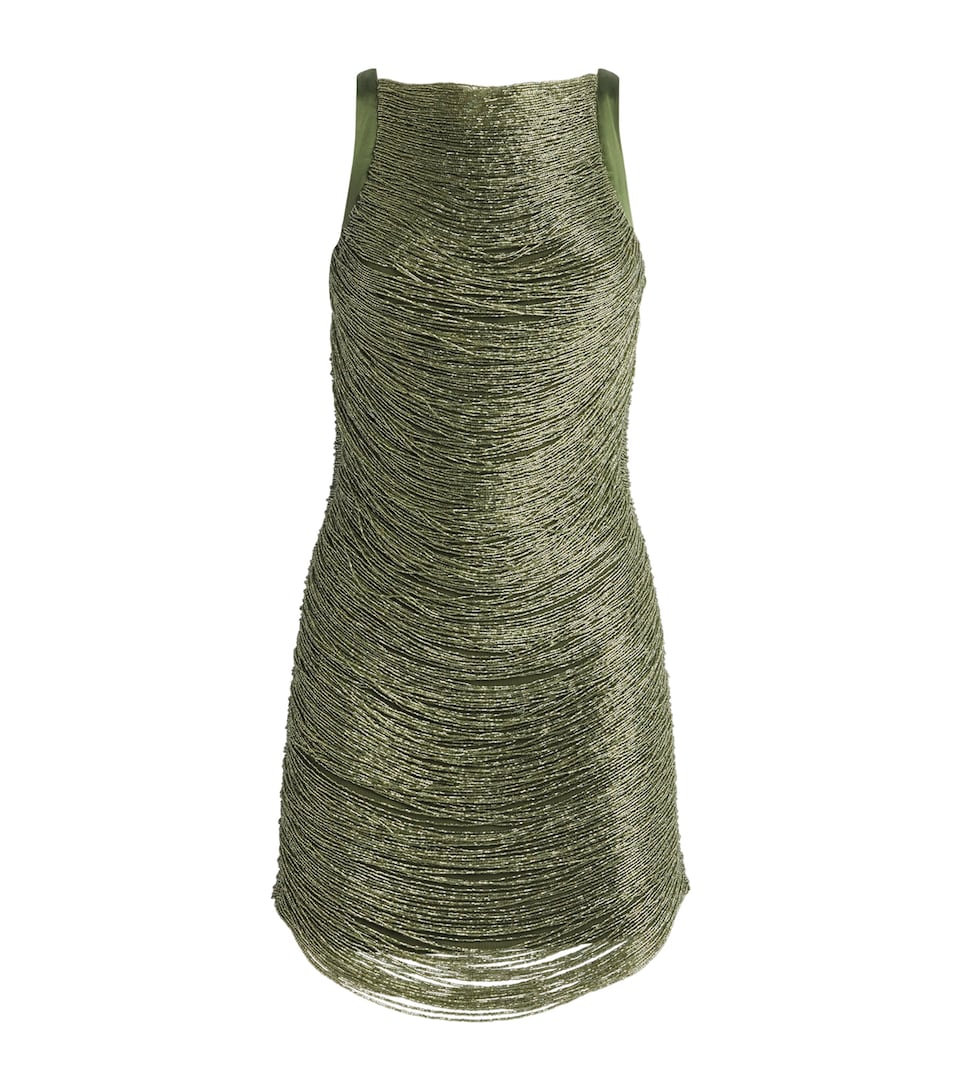 Cult Gaia Womens Beaded Madison Mini Dress Deep Pasture