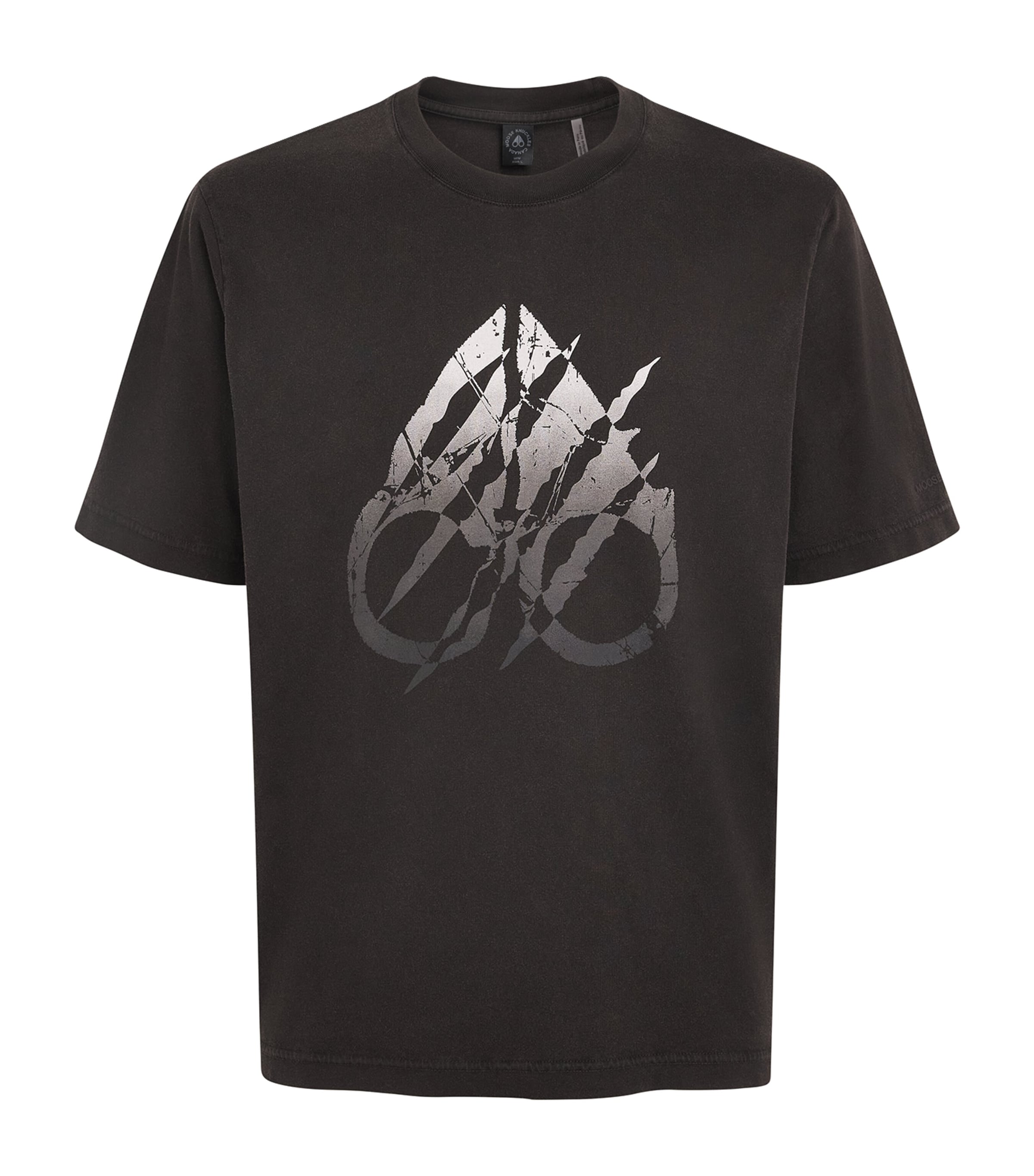 Moose Knuckles Mens Cotton Logo T-Shirt Black