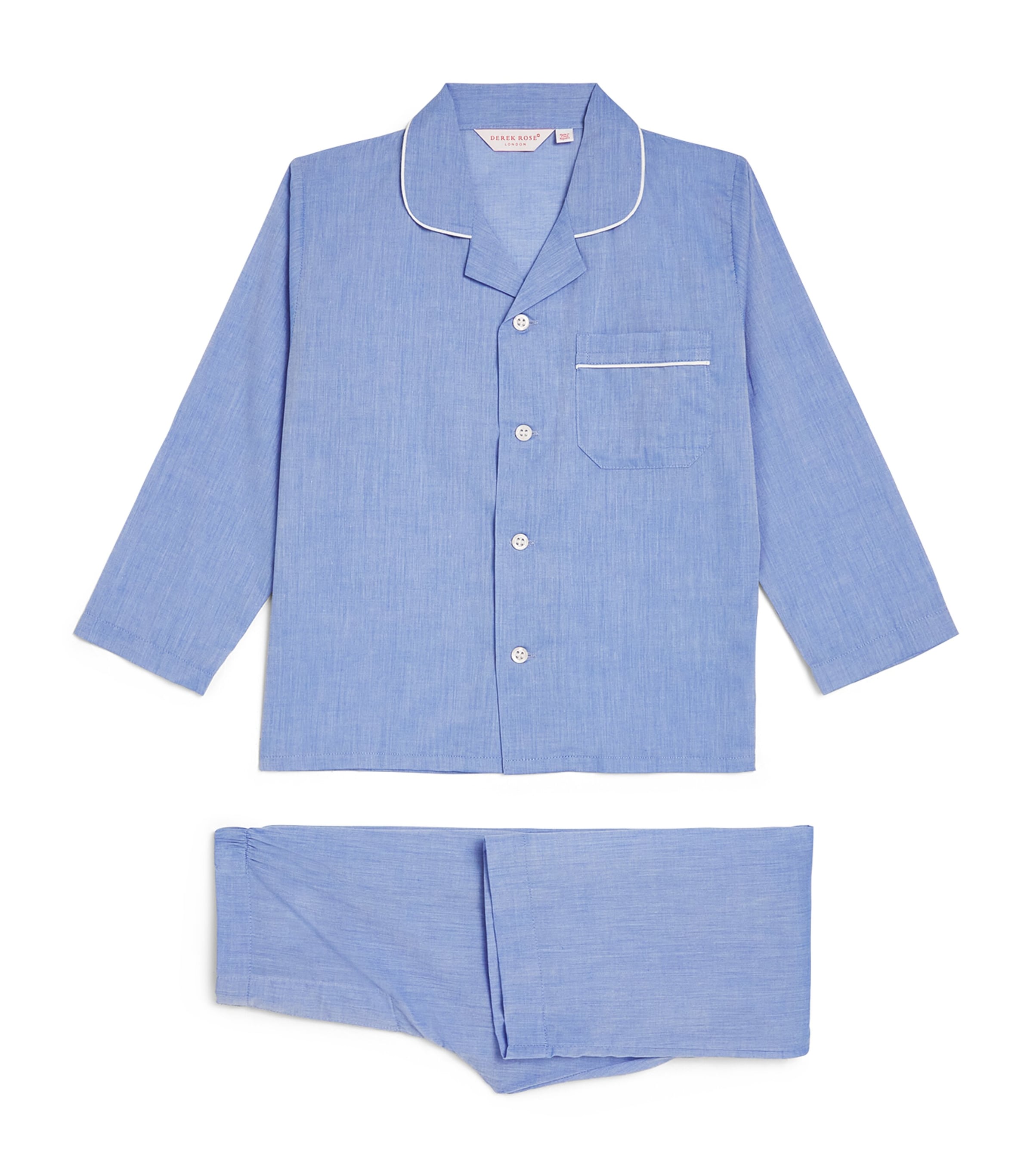 Derek Rose Kids Cotton Amalfi Pyjama Set (3-16 Years) Amalfi Blue