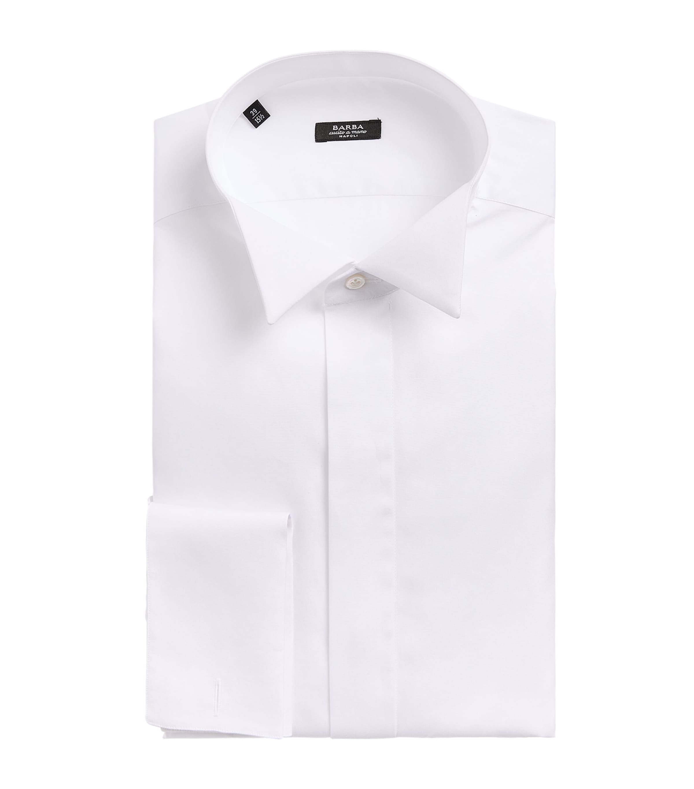 Barba Napoli Mens Cotton Hidden Placket Shirt White