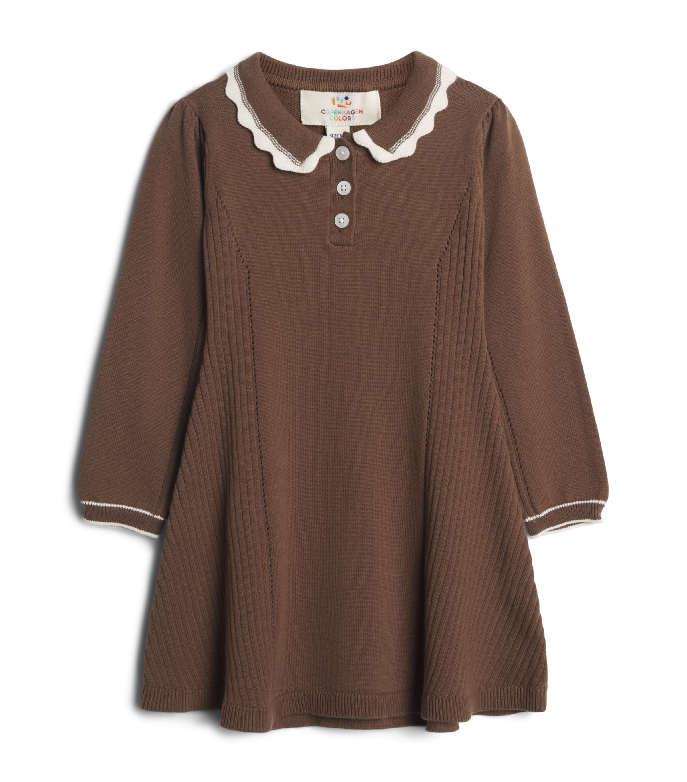Copenhagen Colors Peplum Knit Dress (2-12 Years) Walnut Comb