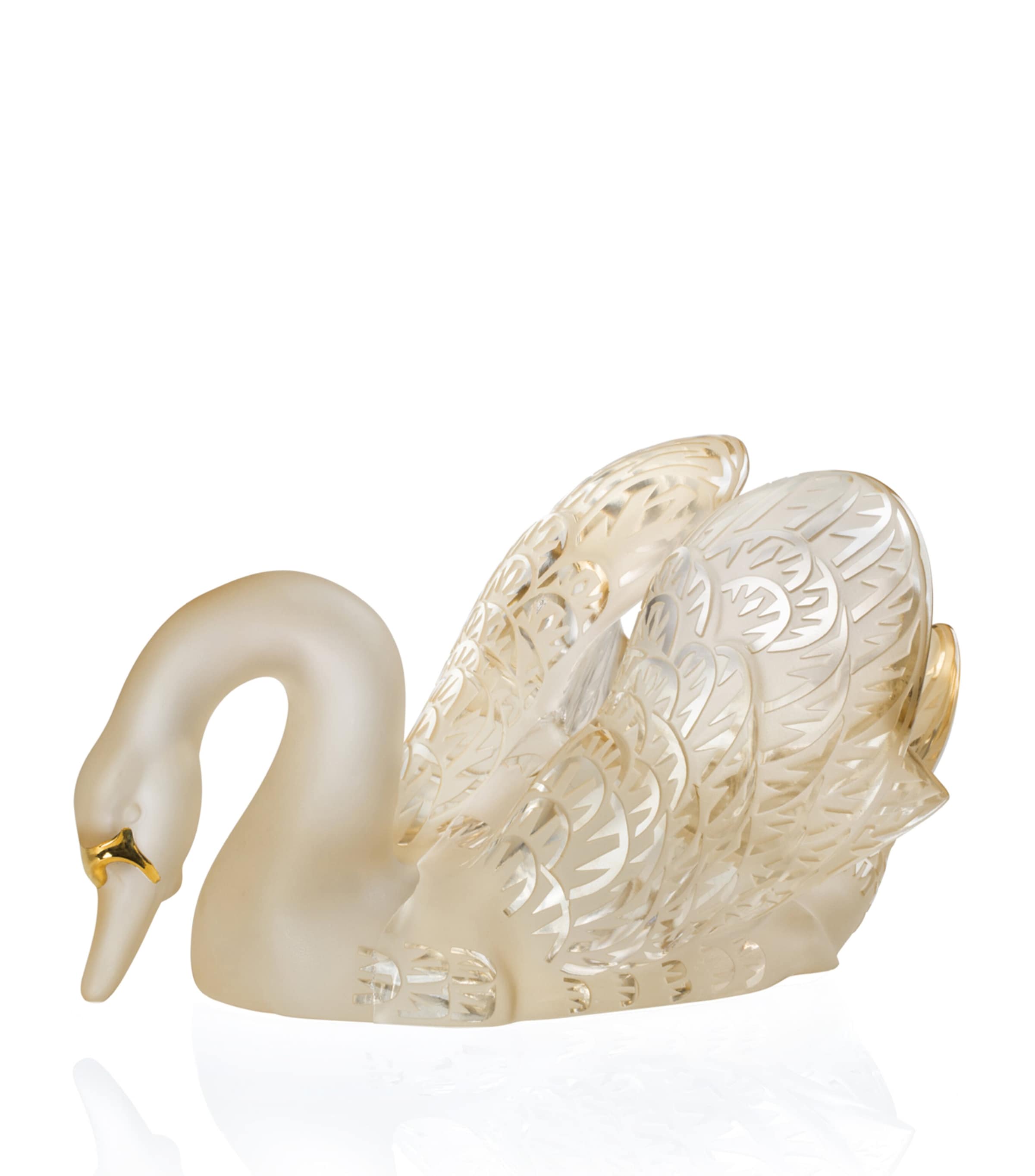 Lalique Swan Head Down Figure Incolore