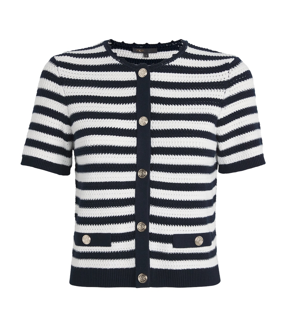 Cropped Stripe Cardigan