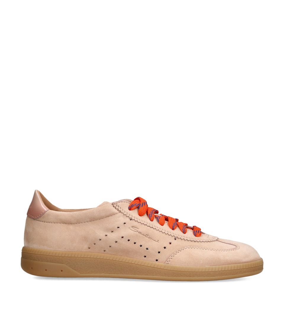 Santoni Suede Oly Pulse Sneakers Pale Pink