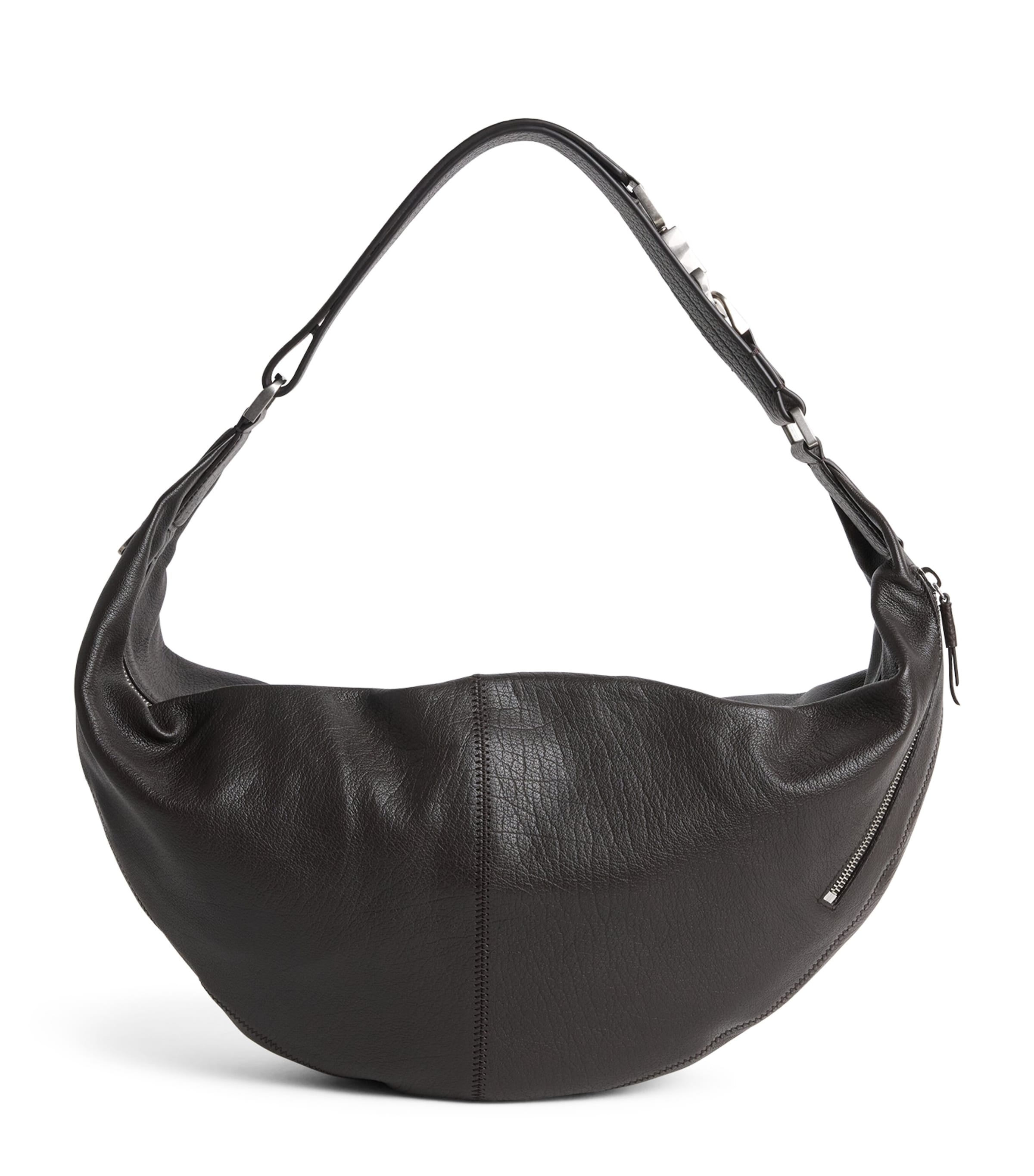 Lemaire Leather Quiver Clip Shoulder Bag Dark Chocolate