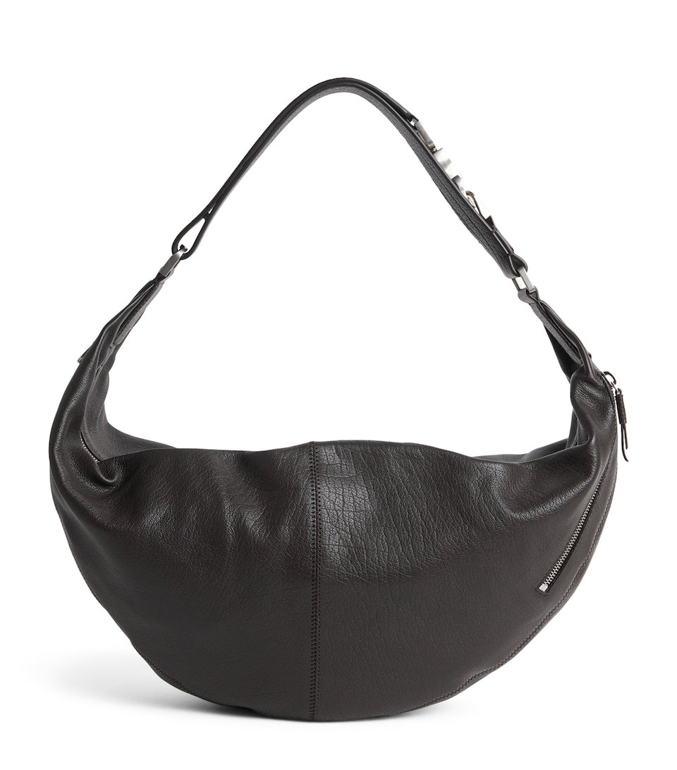Lemaire Leather Quiver Clip Shoulder Bag Dark Chocolate