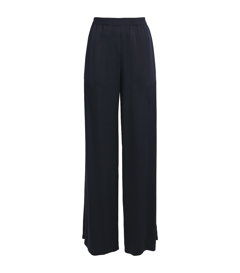 Crepe Wide-Leg Trousers