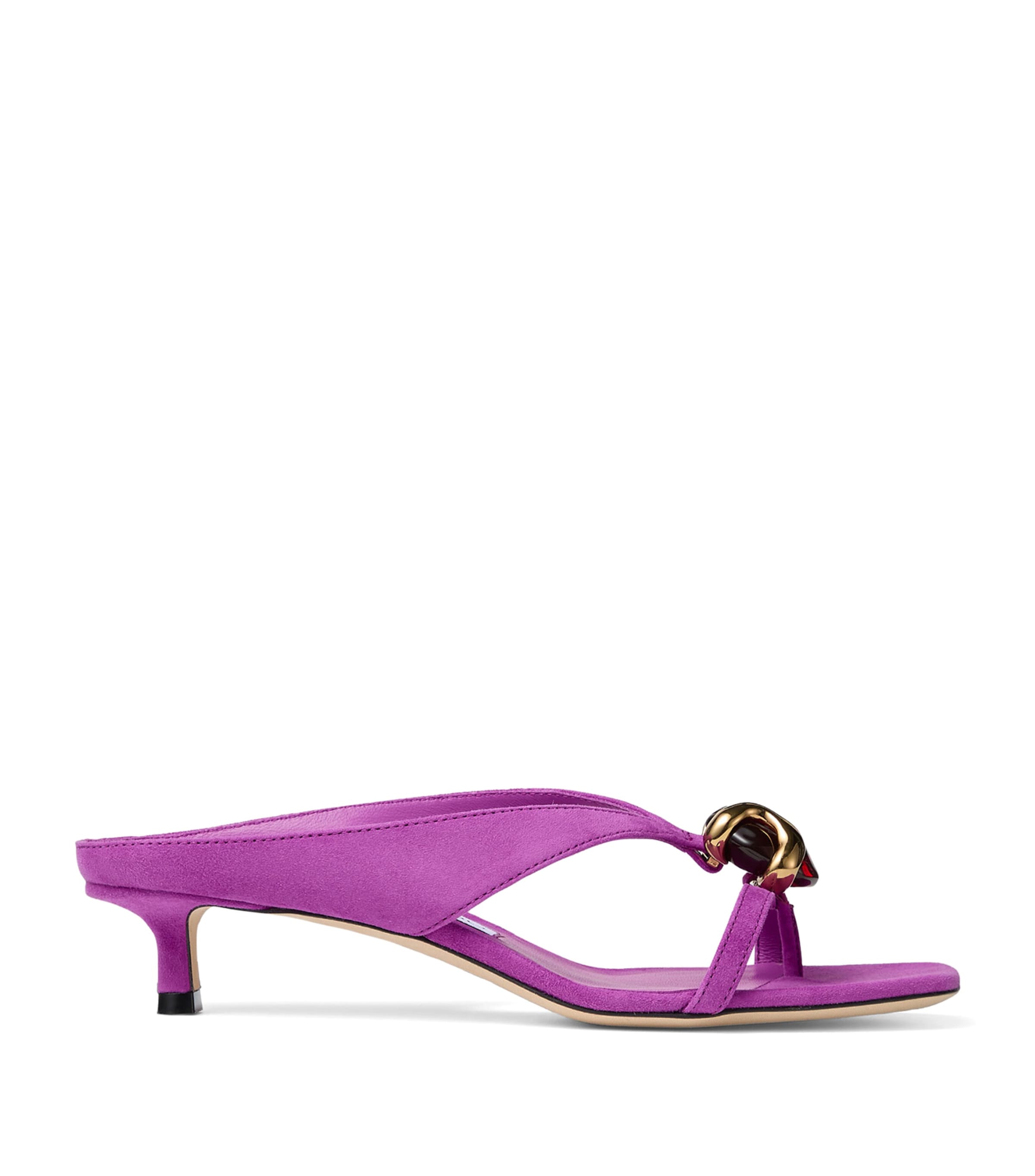 Jimmy Choo Emeristone 35 Suede Heeled Mules Violet Orchid/dark A