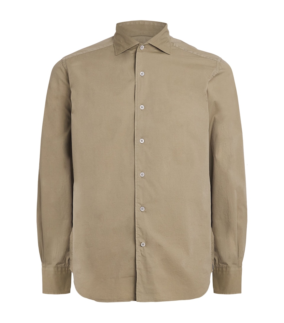 Corneliani Mens Cotton-Blend Shirt Brown