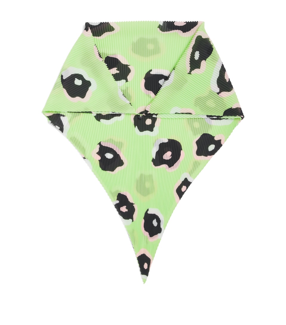 Issey Miyake Floral Verve Pleats Stole Green Hued