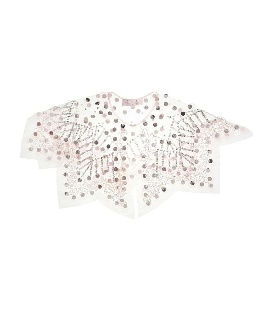 Tulle Embellished Royal Debut Cape