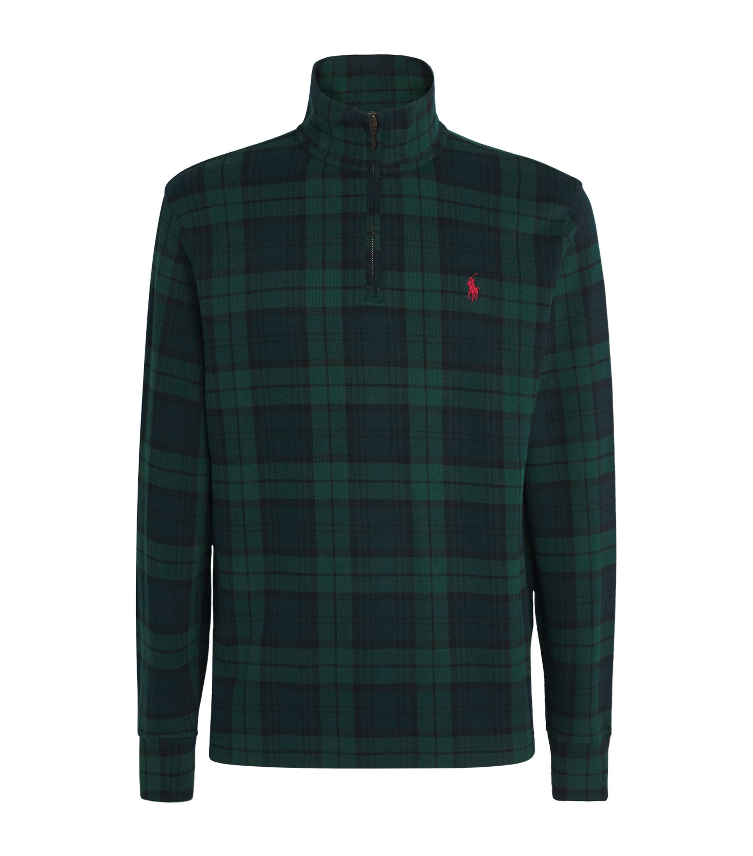 Cotton Tartan Quarter-Zip Sweatshirt