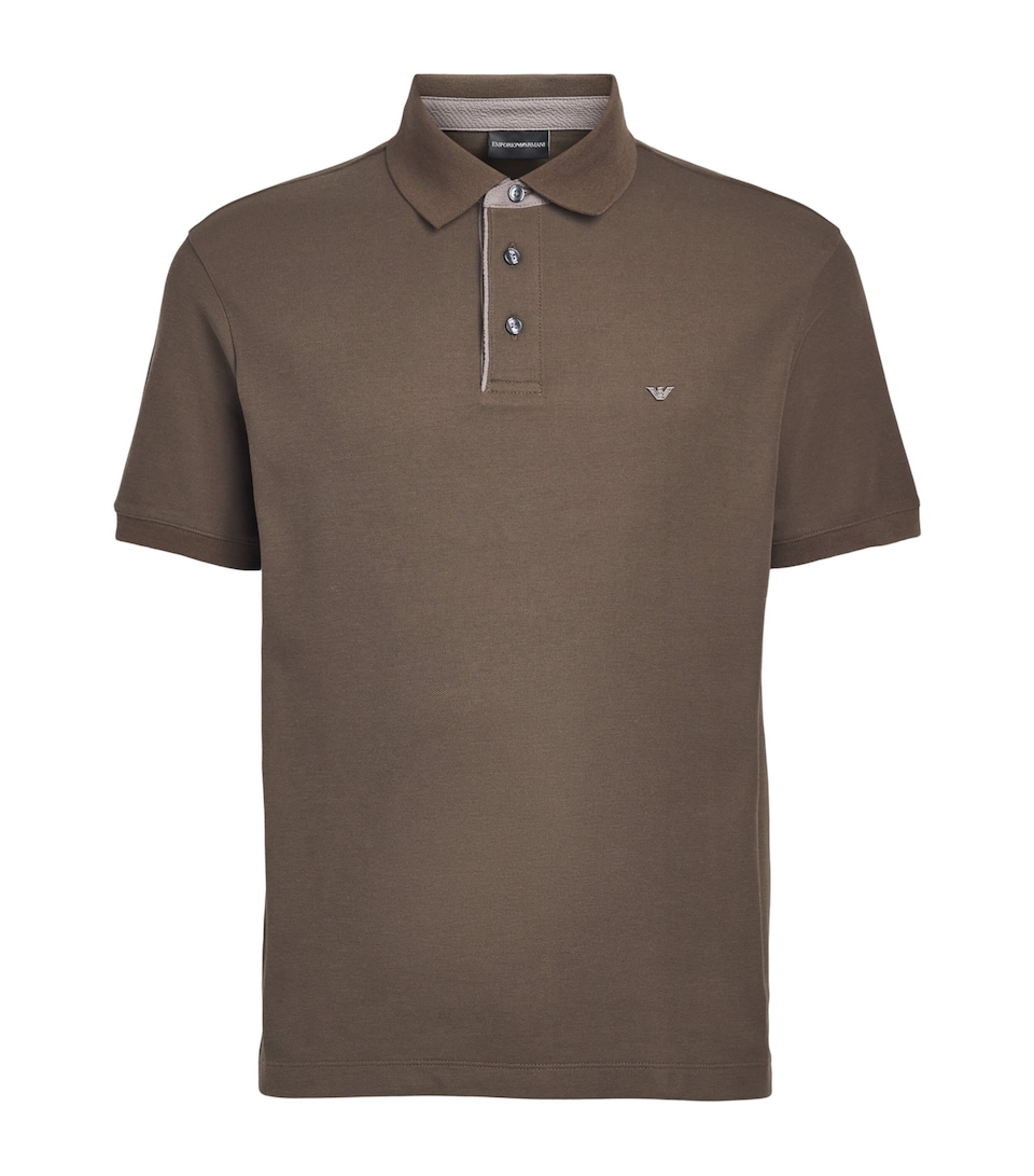 Emporio Armani Mens Cotton Logo Polo Shirt