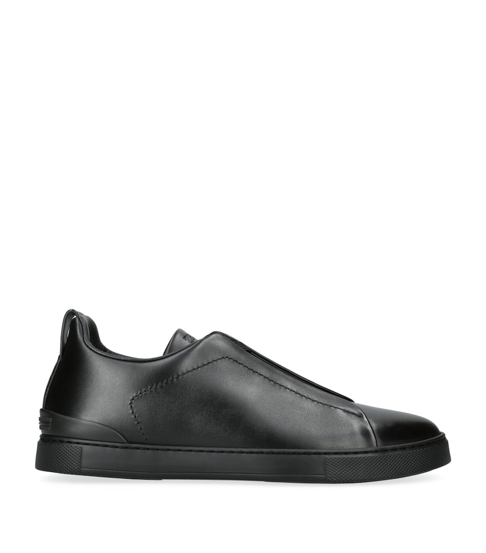 Leather Triple Stitch Evening Sneakers