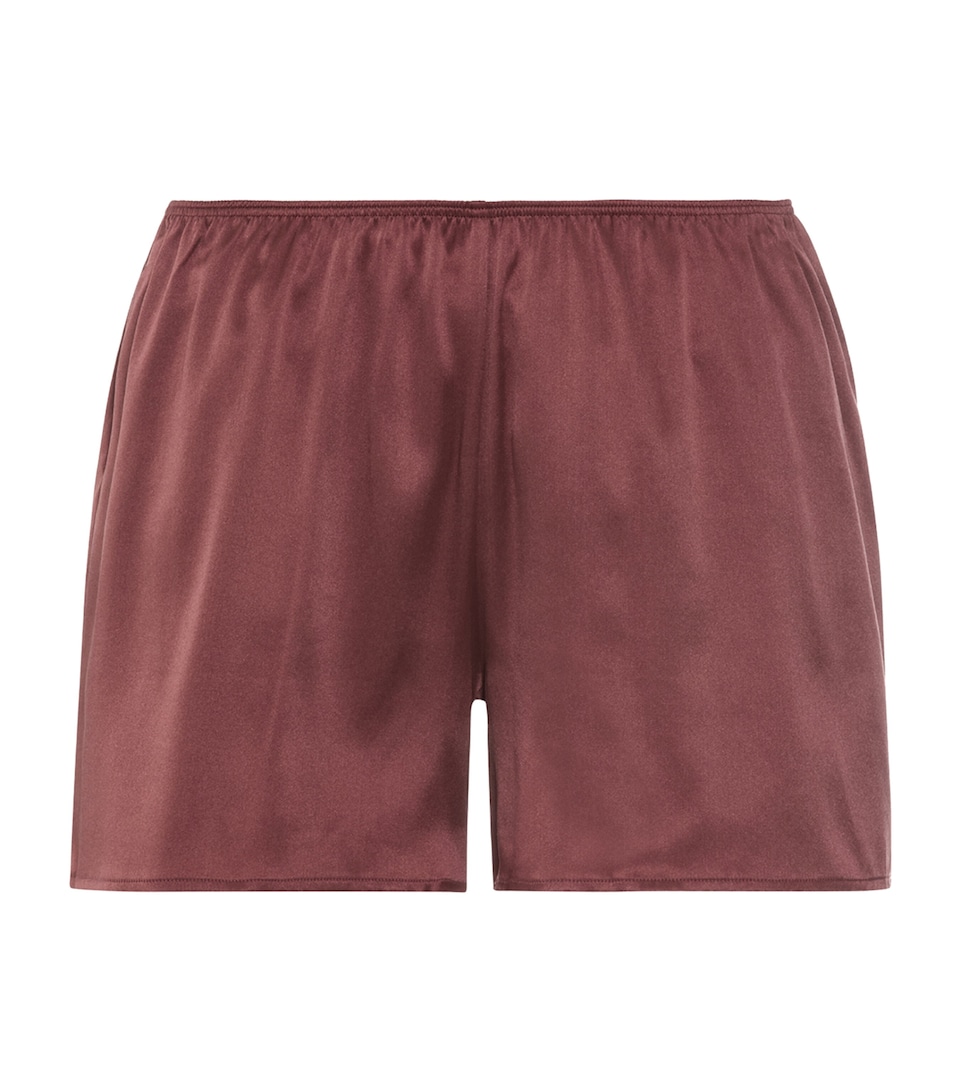 Hanro Womens Silk Grand Central Pyjama Shorts Apple Butter