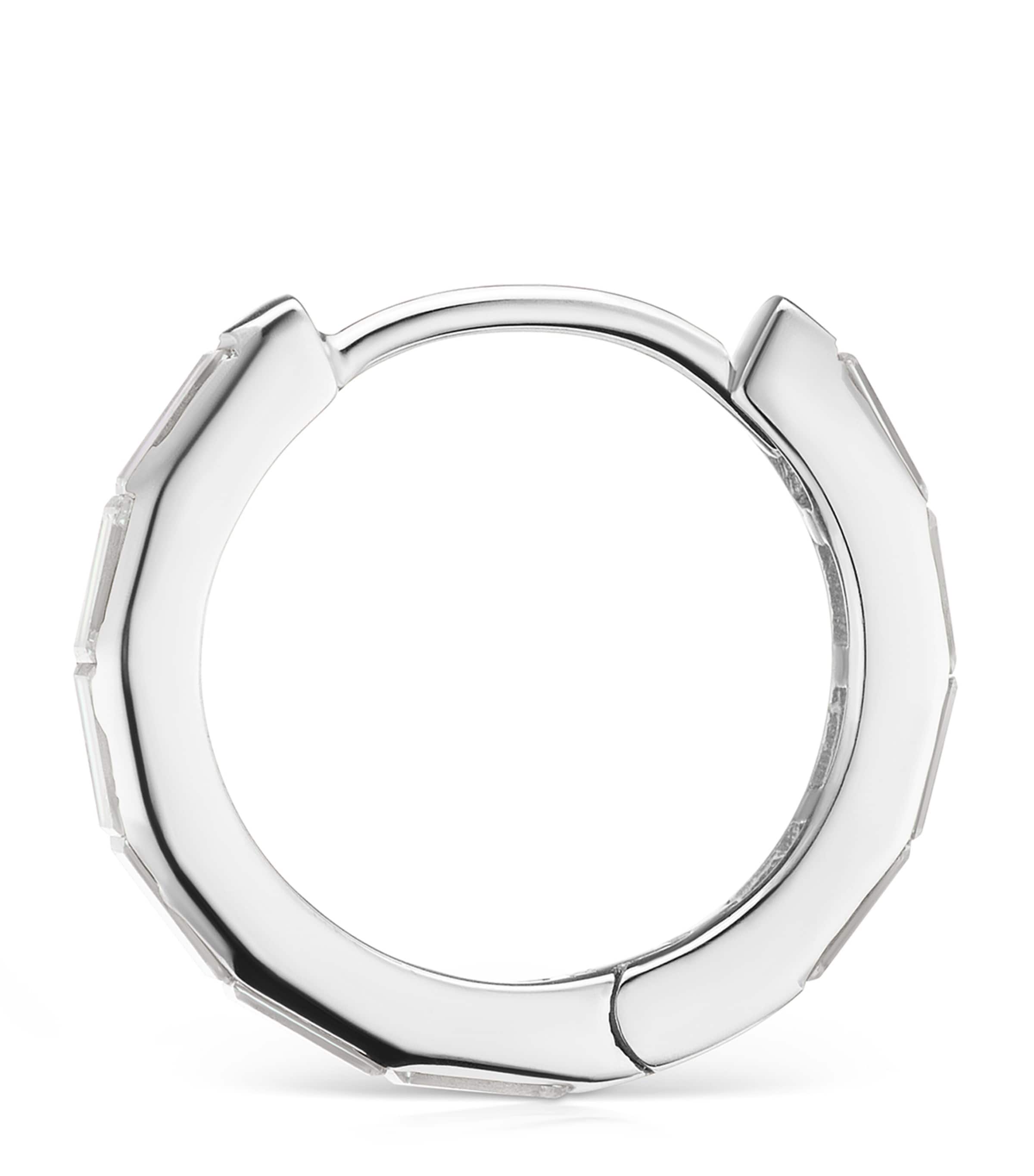 Maria Tash White Gold Invisible Set Baguette Diamond Eternity Hoop Earring (9.5mm) White Gold