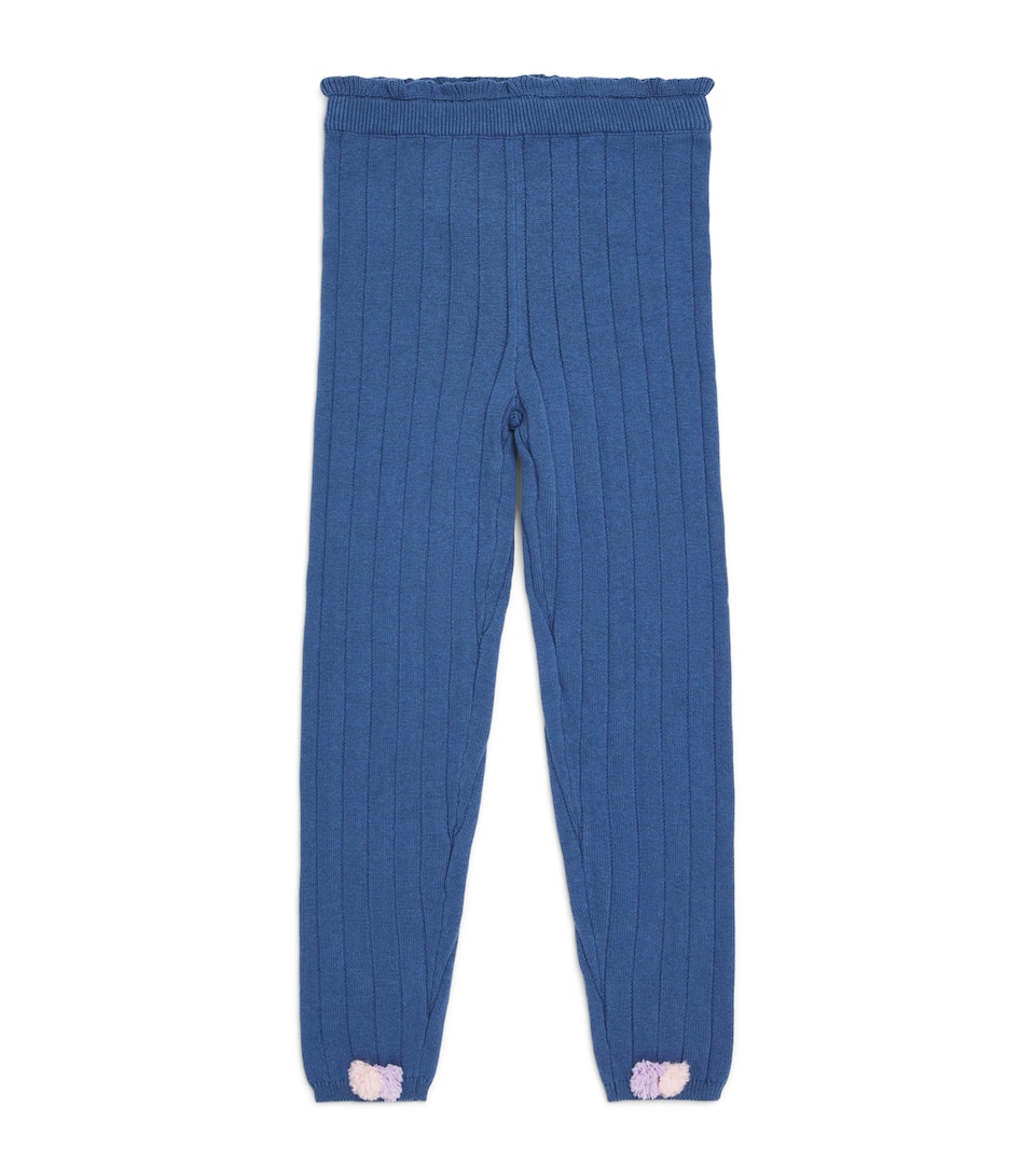 Louise Misha Cotton Ribbed Moldavia Leggings (4-12 Years) Blue