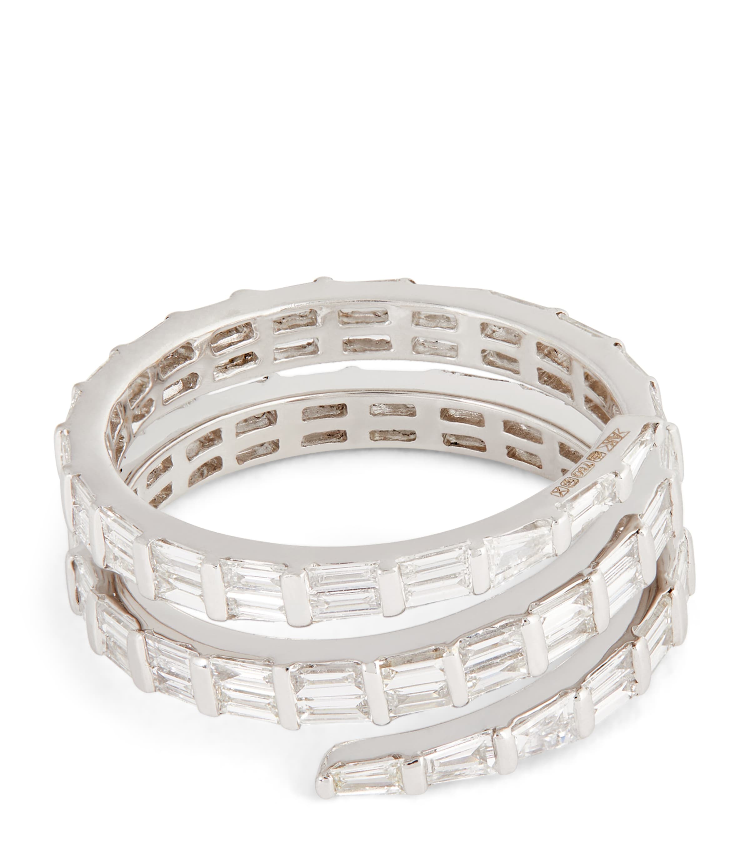 White Gold and Diamond Coil Ring