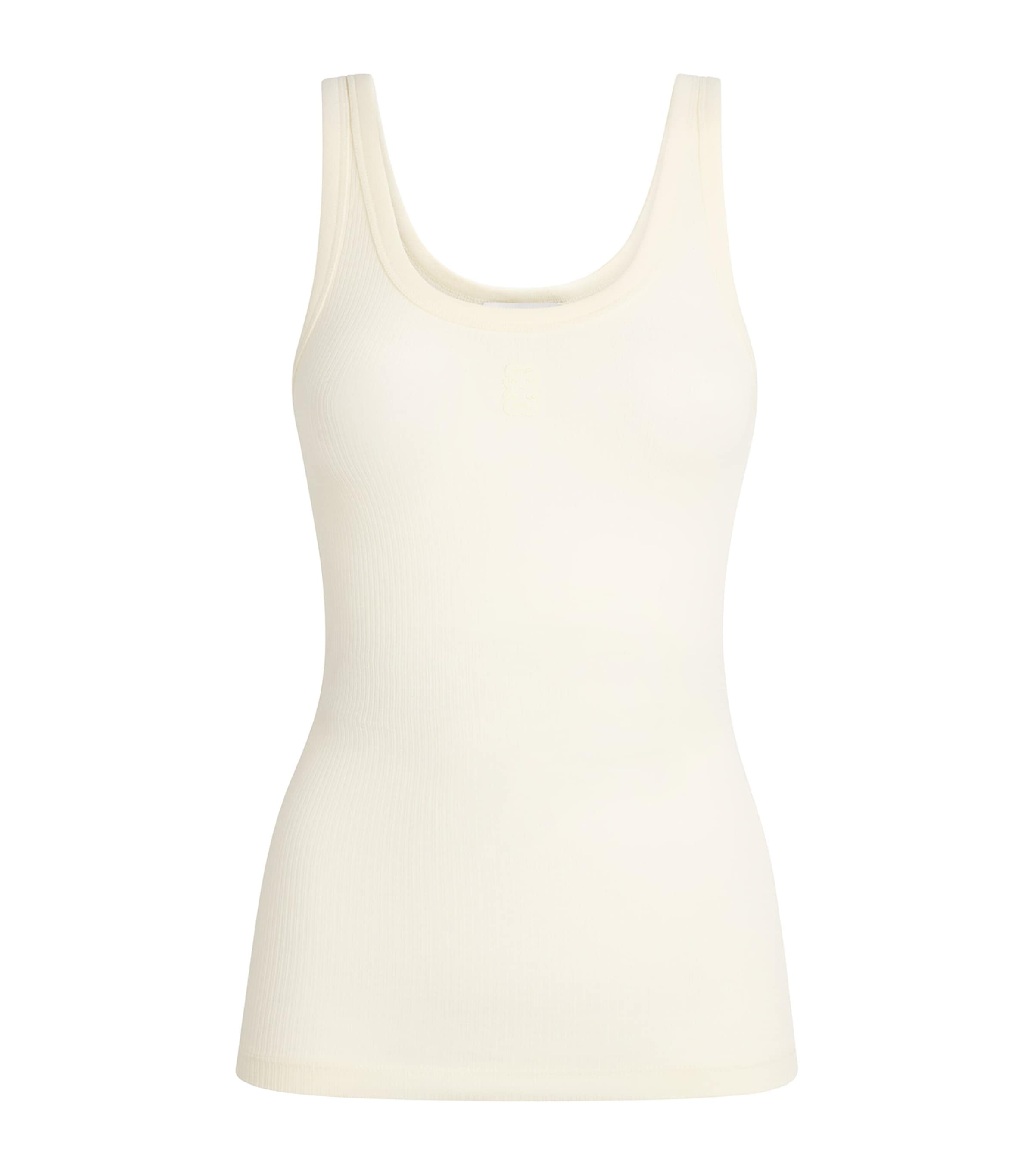 Sandro Paris Womens Ribbed Tank Top Light Yellow