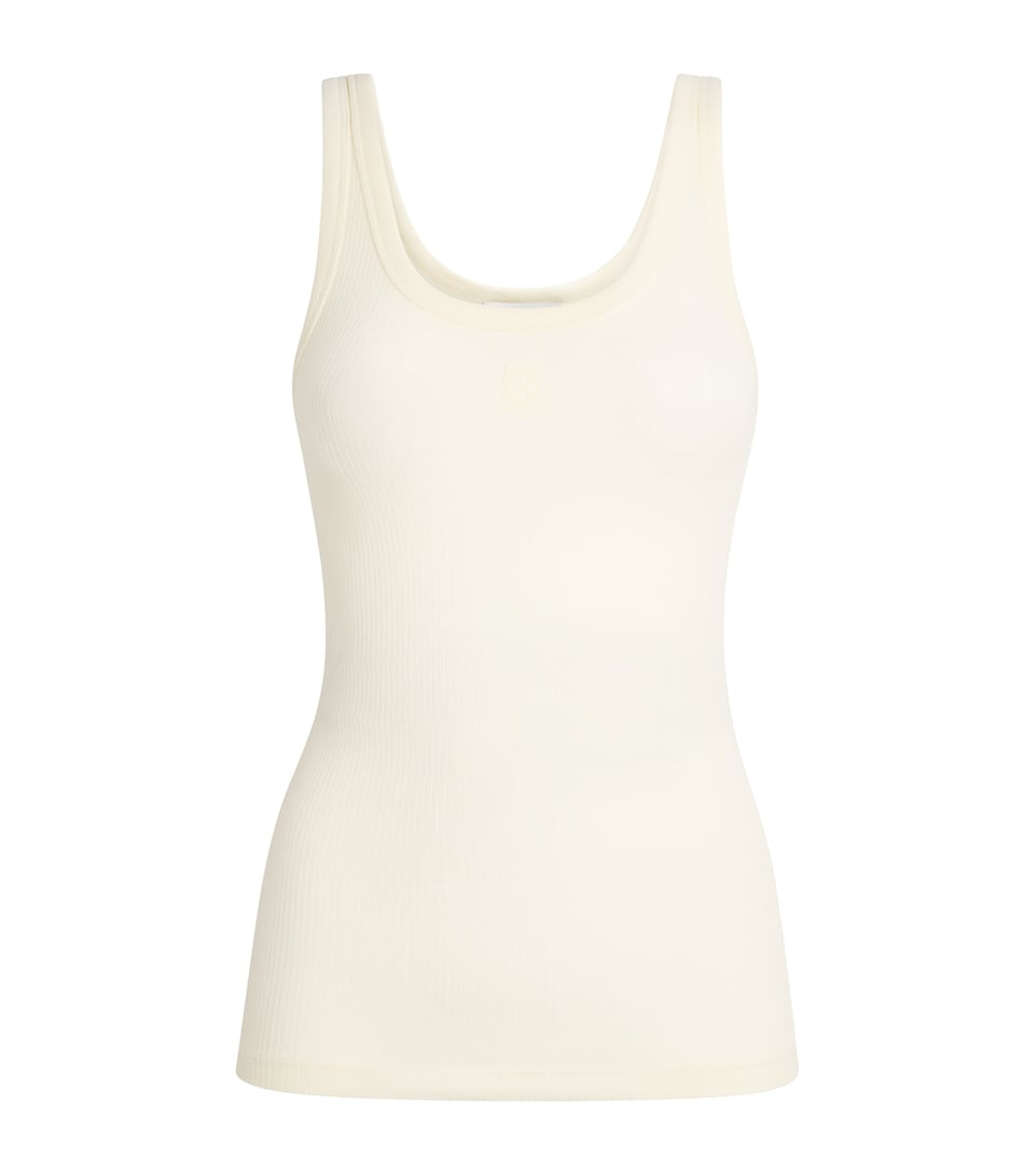 Sandro Paris Womens Ribbed Tank Top Light Yellow