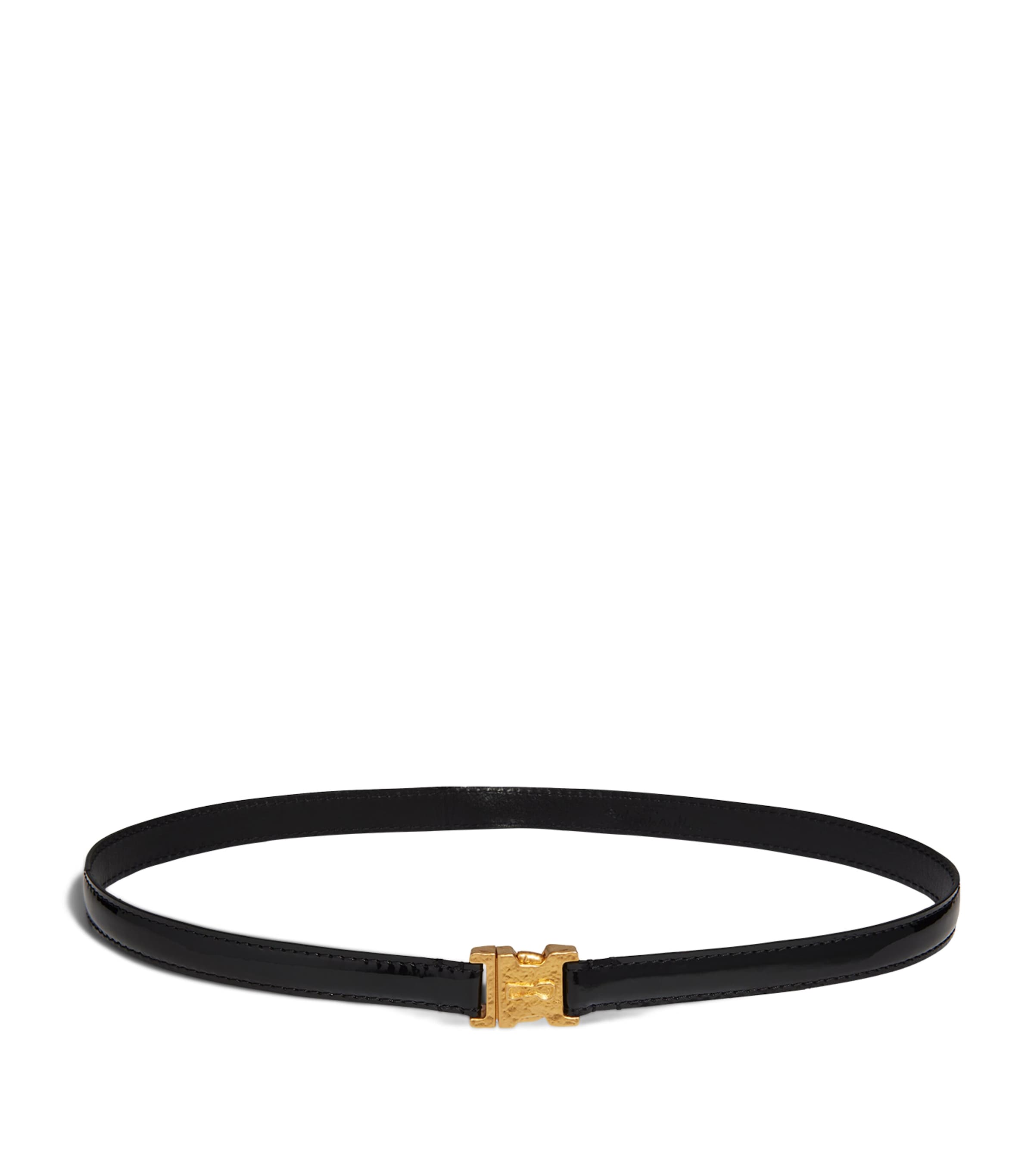 Schiaparelli Leather Quick-Release Buckle Belt Black