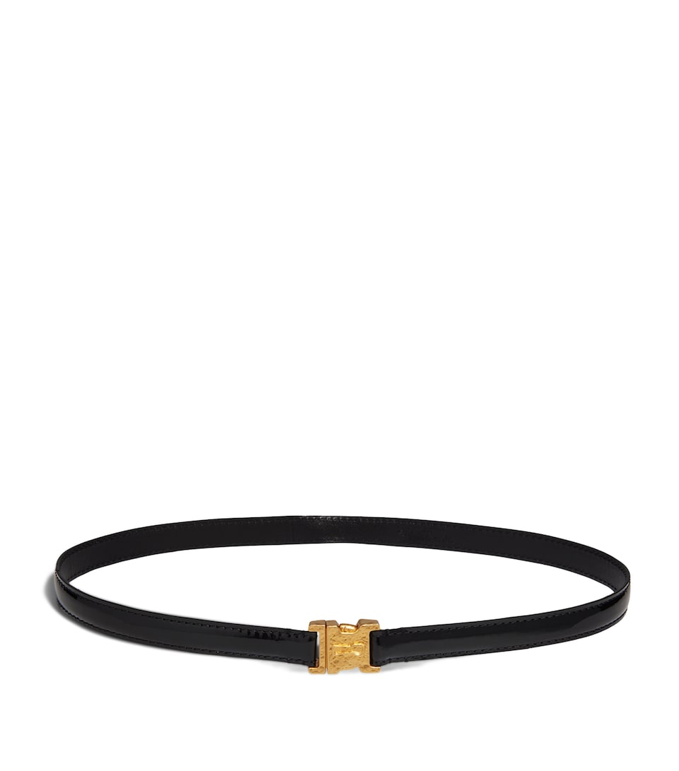 Schiaparelli Leather Quick-Release Buckle Belt Black