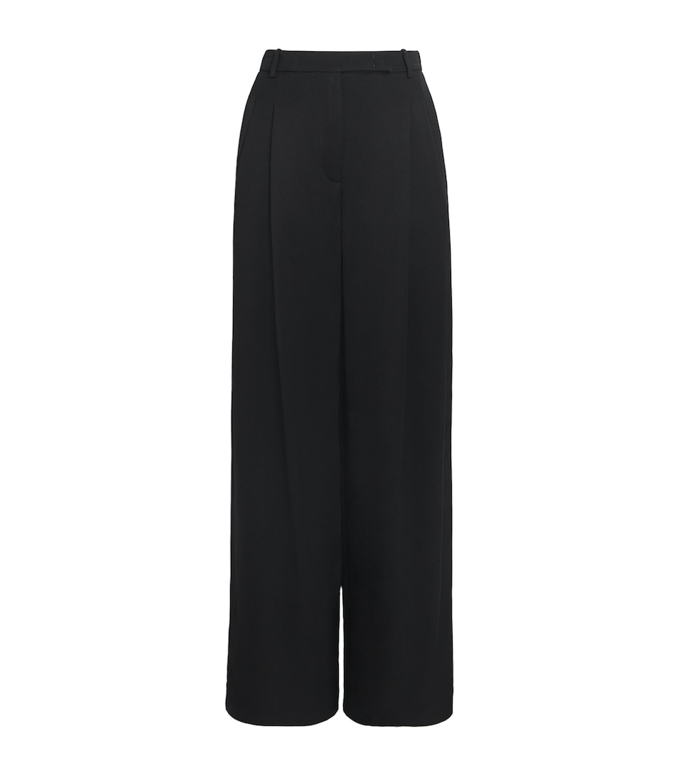 Eleventy Womens Twill Pleated Straight Trousers Nero