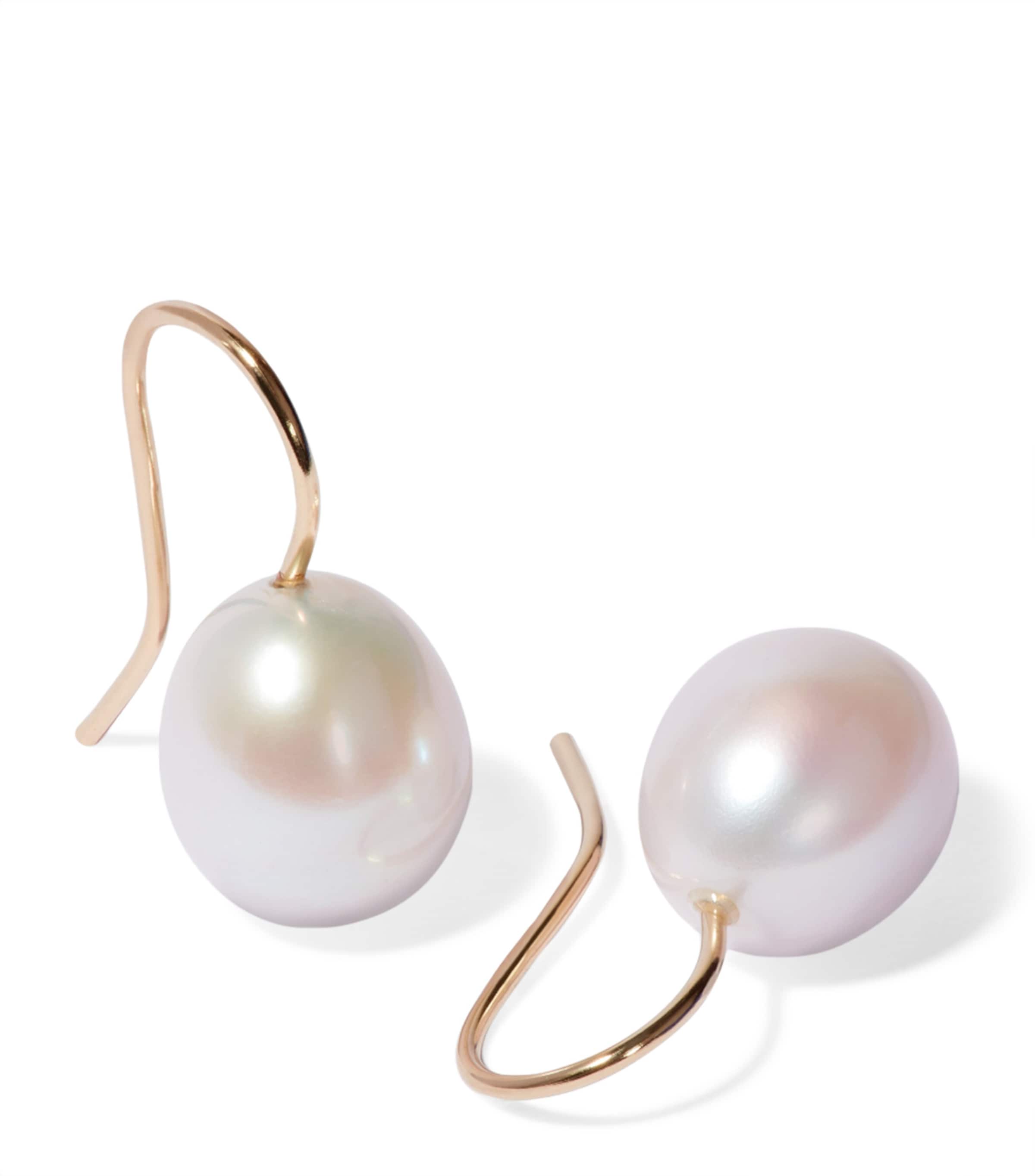 Yellow Gold and Baroque Pearl Drop Earrings