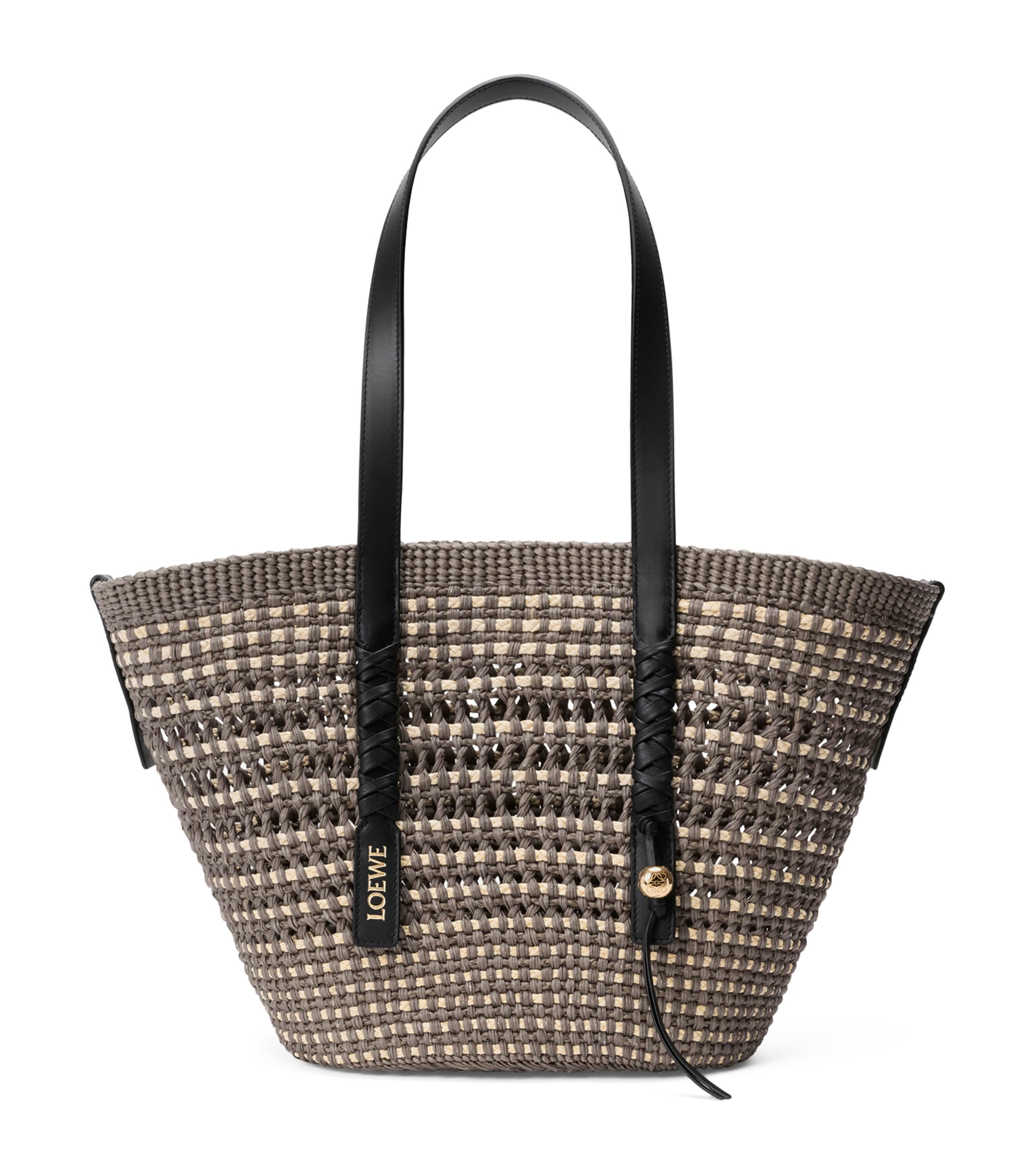 LOEWE x Paula’s Ibiza Medium Braid Basket Bag Khaki/natural