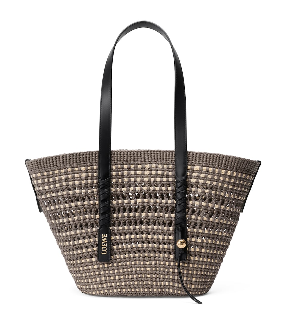 LOEWE x Paula’s Ibiza Medium Braid Basket Bag Khaki/natural