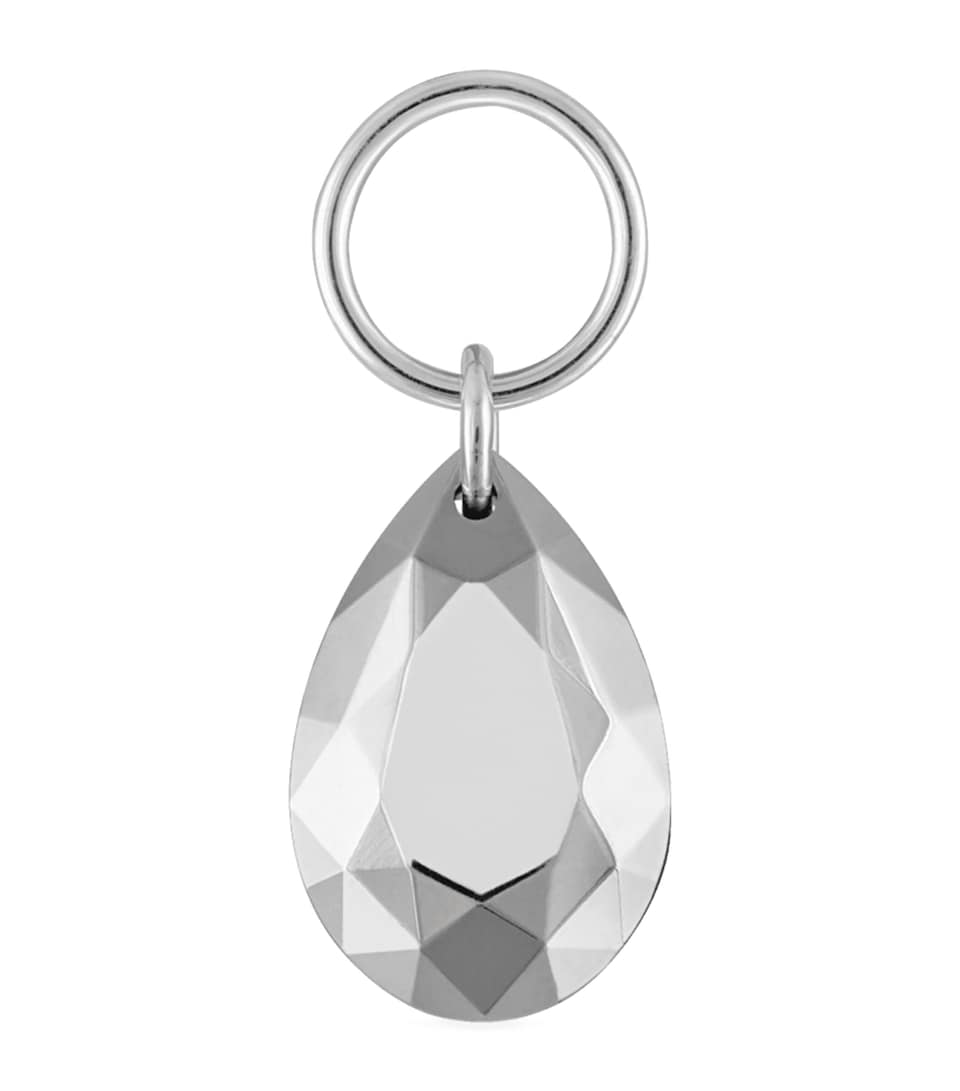 Maria Tash Faceted Pear Single Charm (6.5mm) White Gold