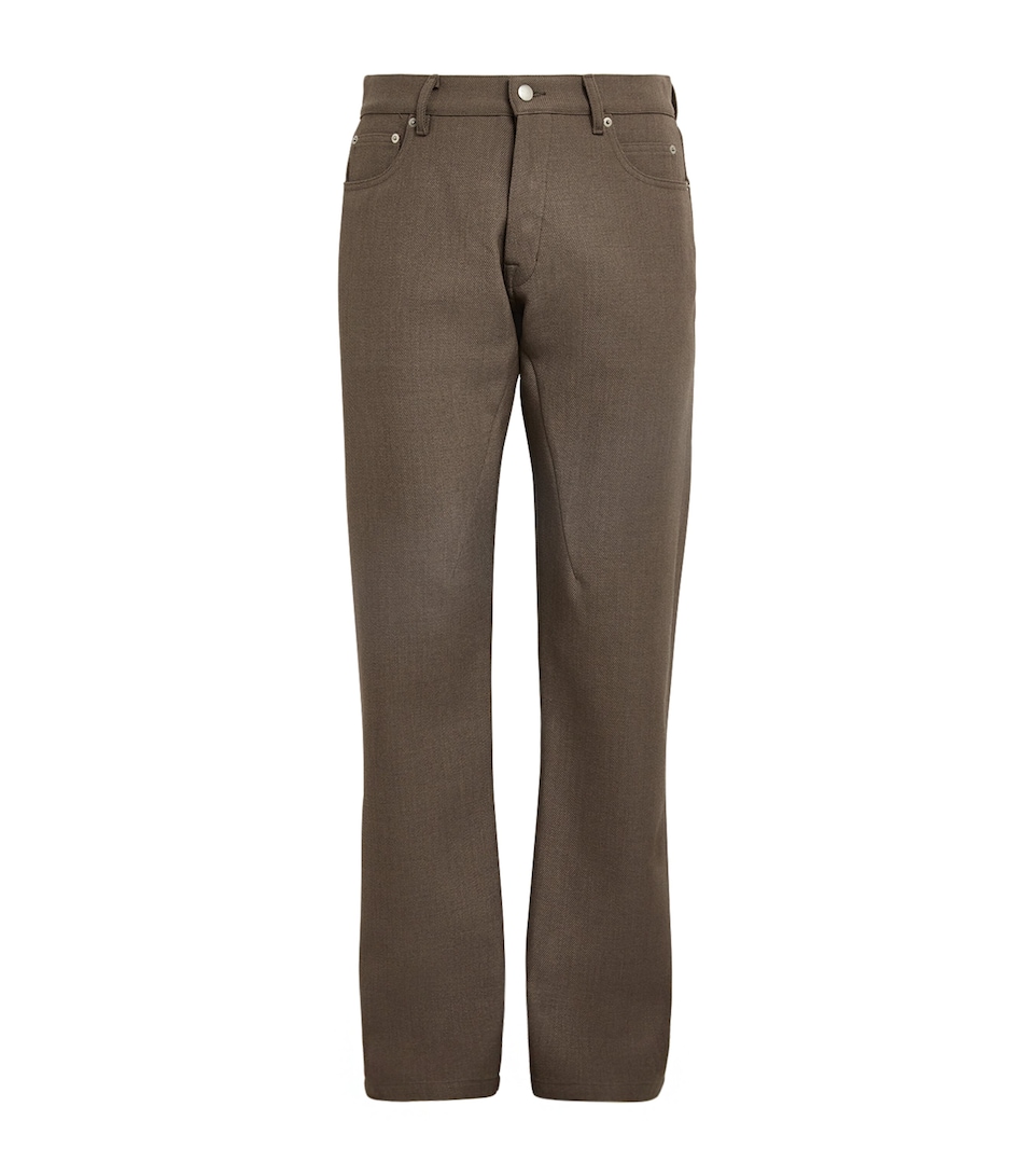 Rick Owens Mens Wool Wide-Leg Kurdt Trousers Dust