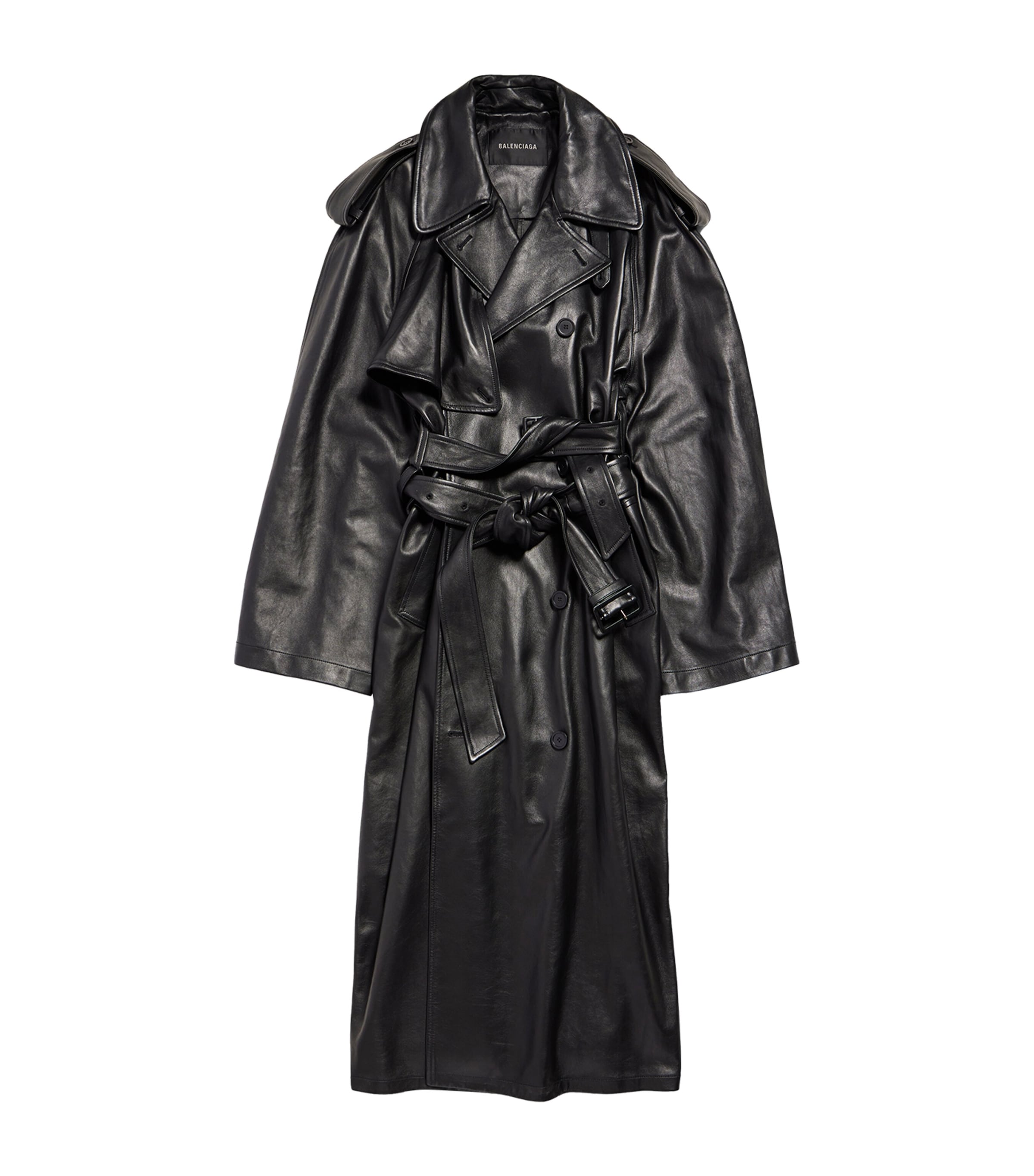 AllSaints Leather Hendry Trench Coat | Harrods US
