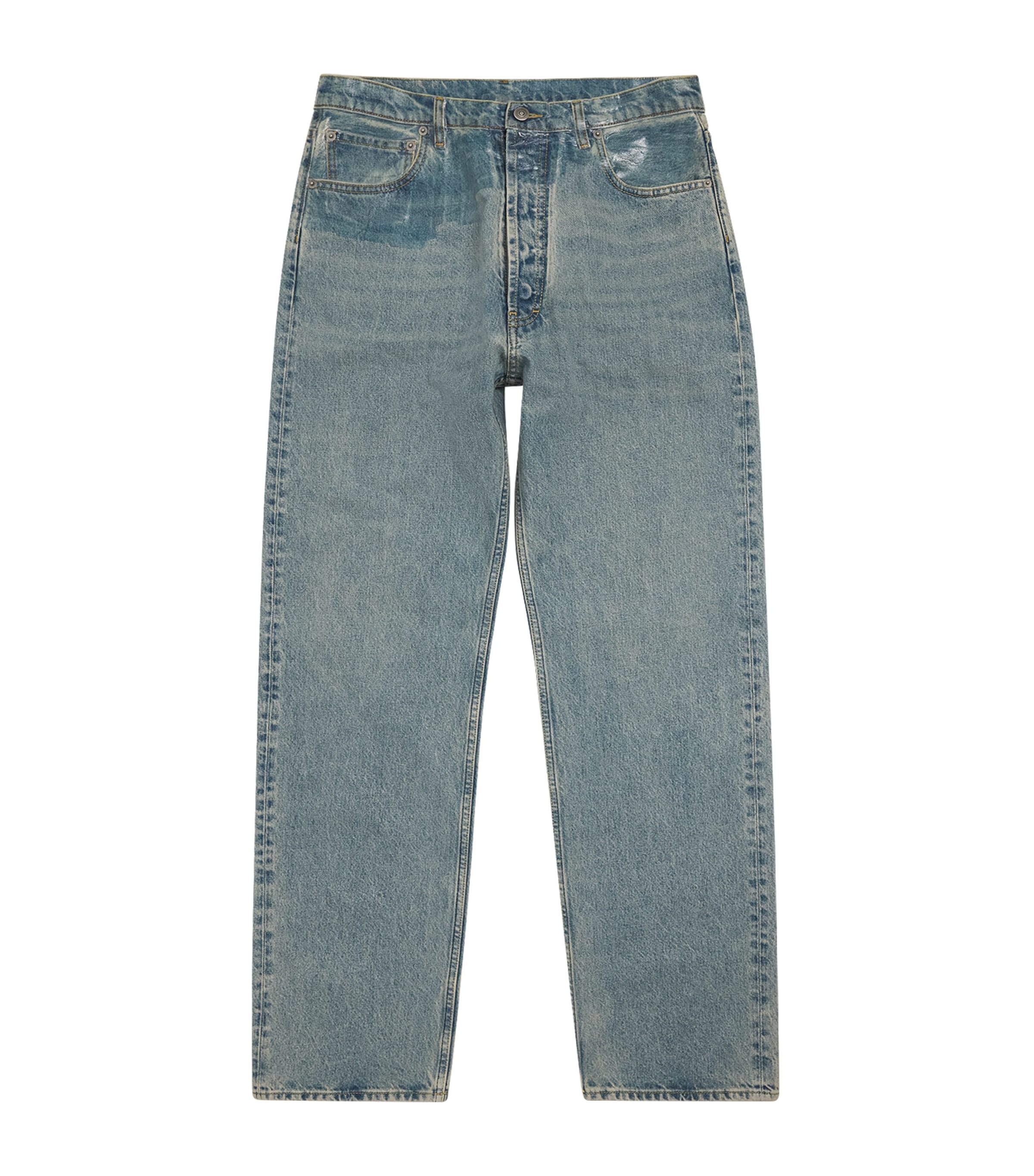 Maison Margiela Mens Wide-Leg Jeans Ice Blue