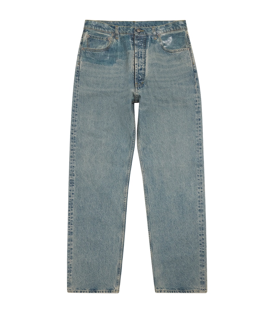 Maison Margiela Mens Wide-Leg Jeans Ice Blue