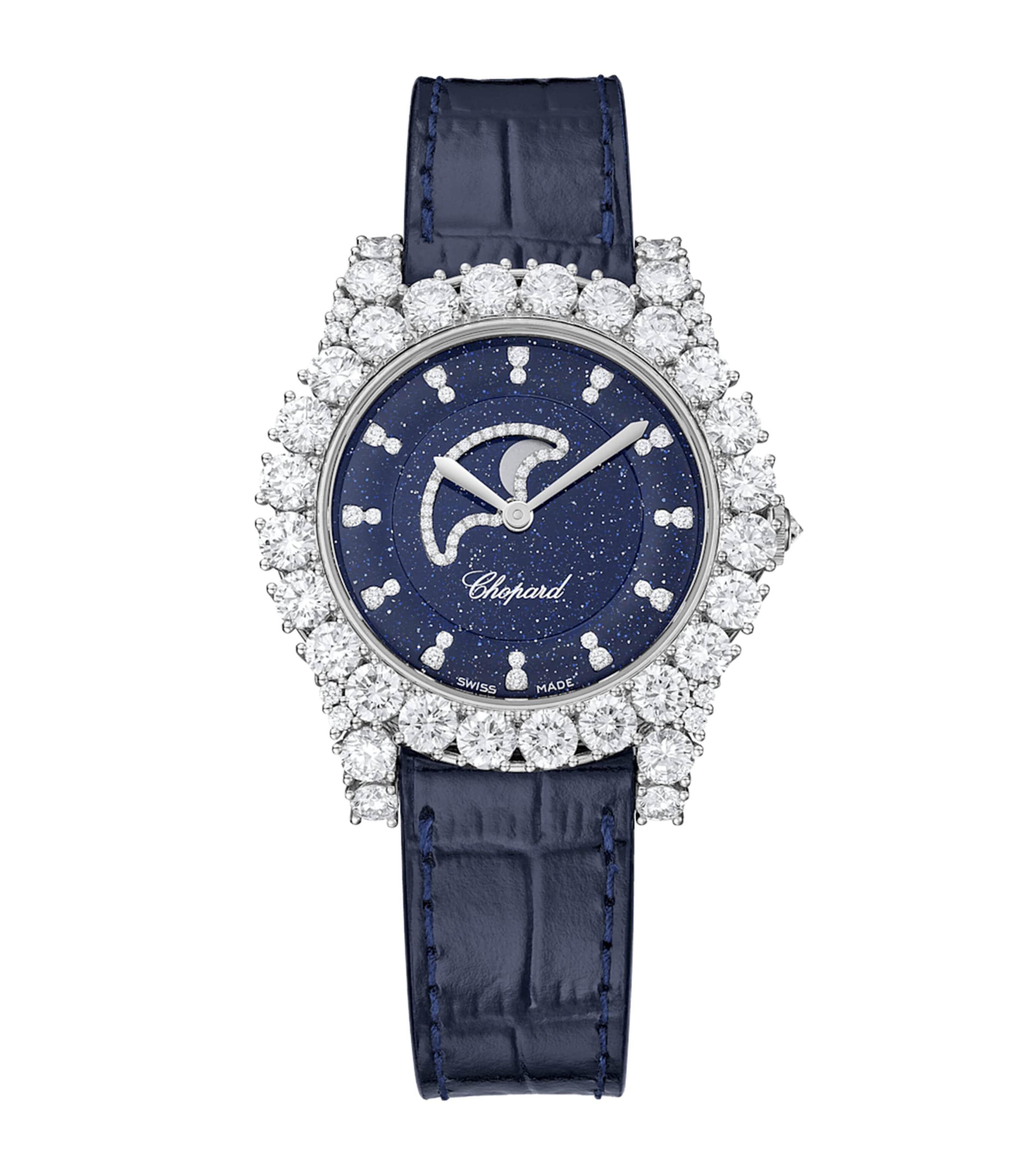 White Gold and Diamond L’Heure du Diamant Moonphase Watch 36mm