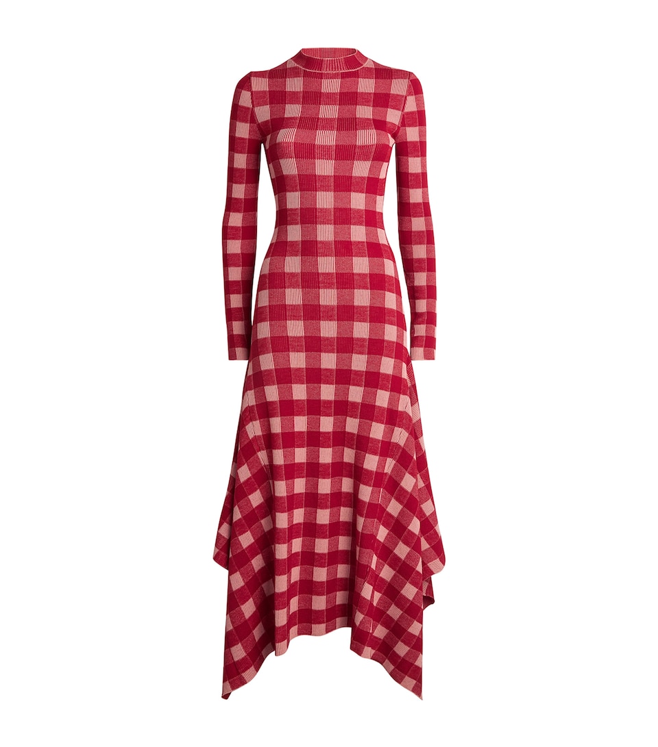 AMI Paris Womens Cotton Jacquard Maxi Dress Rse Tndre/rouge Rbis