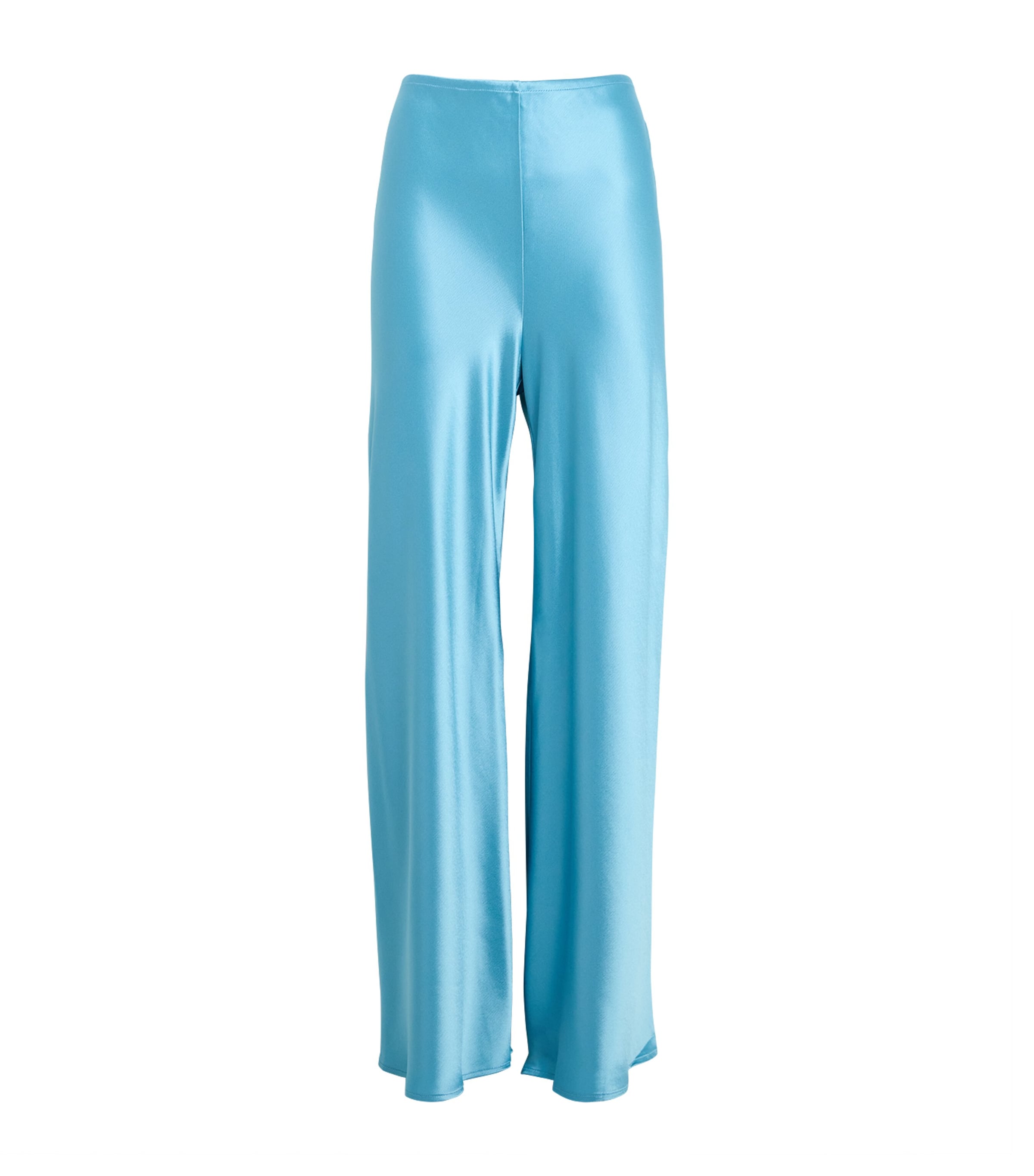 LESET Womens Satin Barb Wide-Leg Trousers Skye