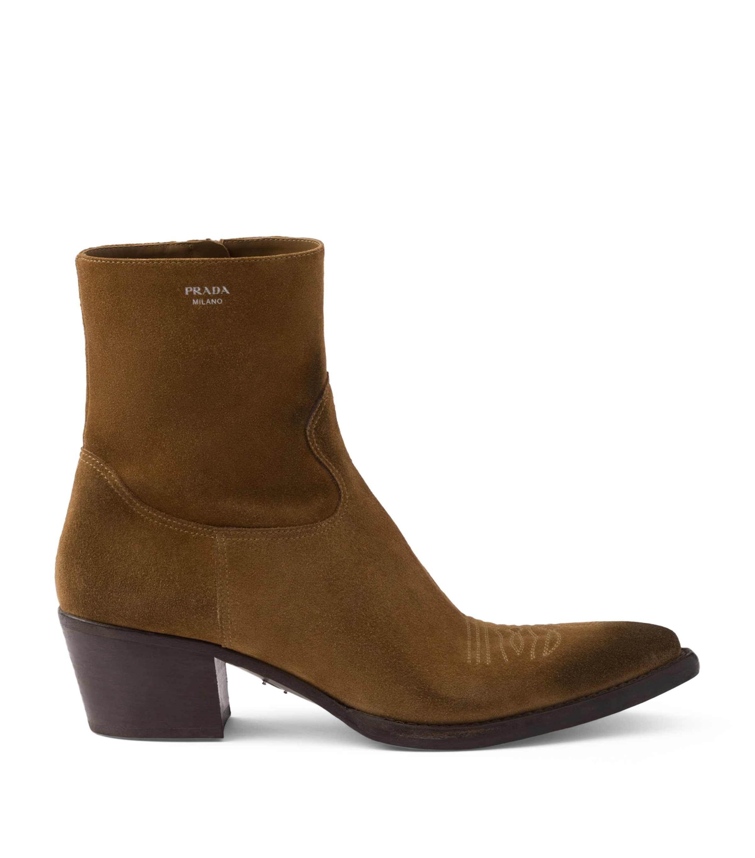 Suede Heeled Western Ankle Boots  55