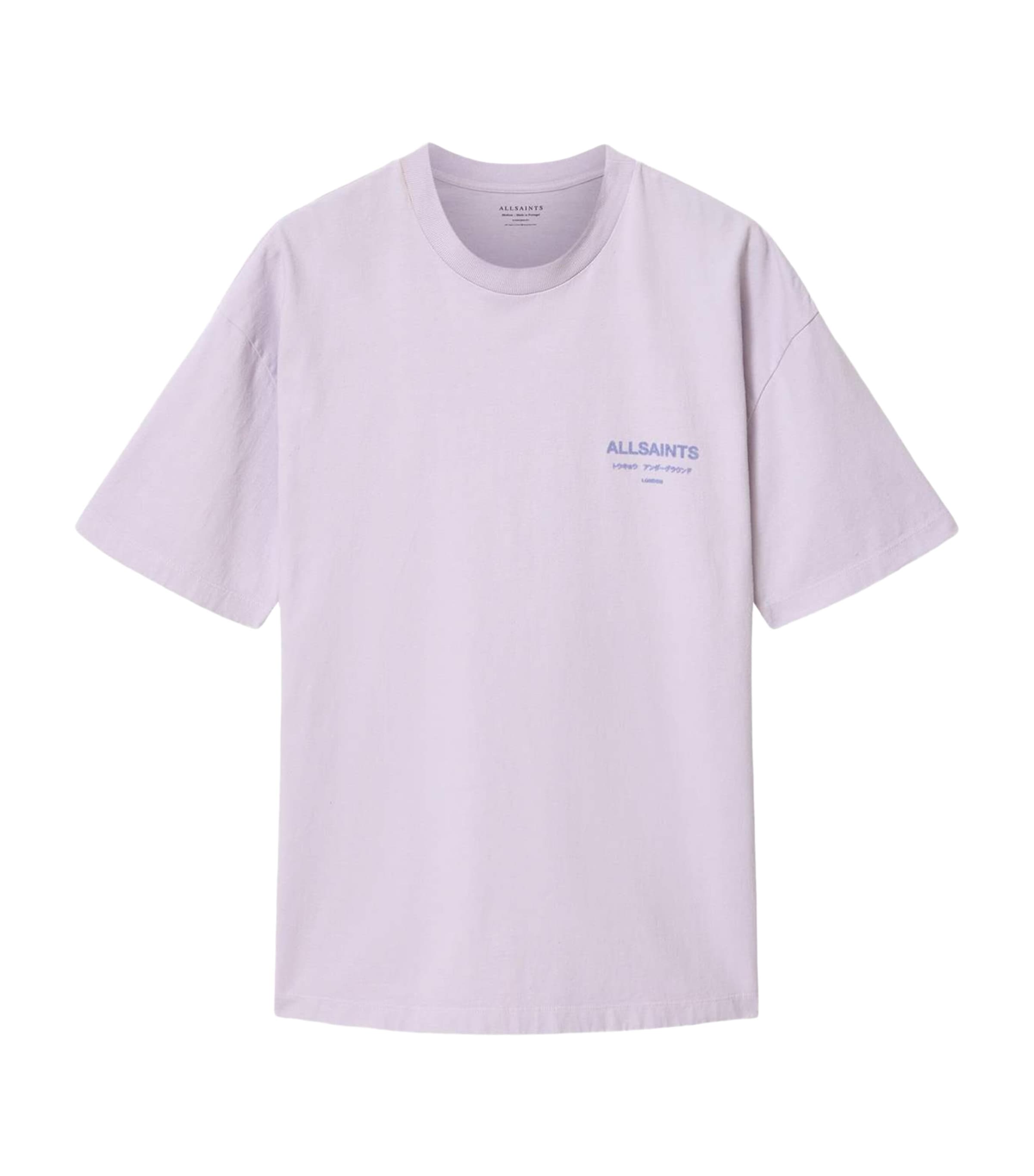 AllSaints Mens Organic Cotton Xander T-Shirt Parma Purple
