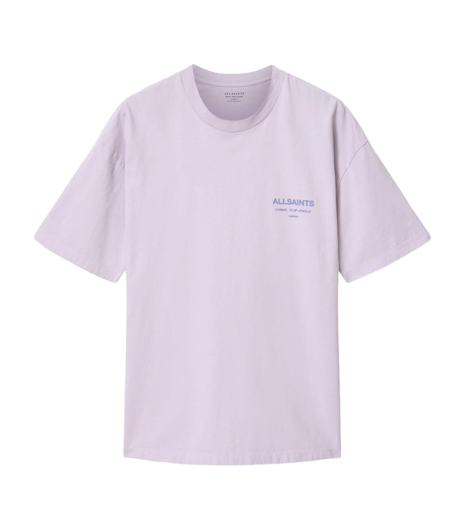 AllSaints Mens Organic Cotton Xander T-Shirt Parma Purple