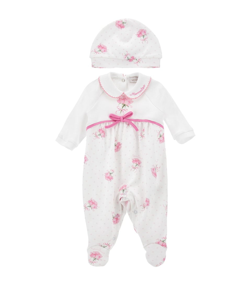 Cotton Floral All-In-One and Bonnet Set (1-9 Months)