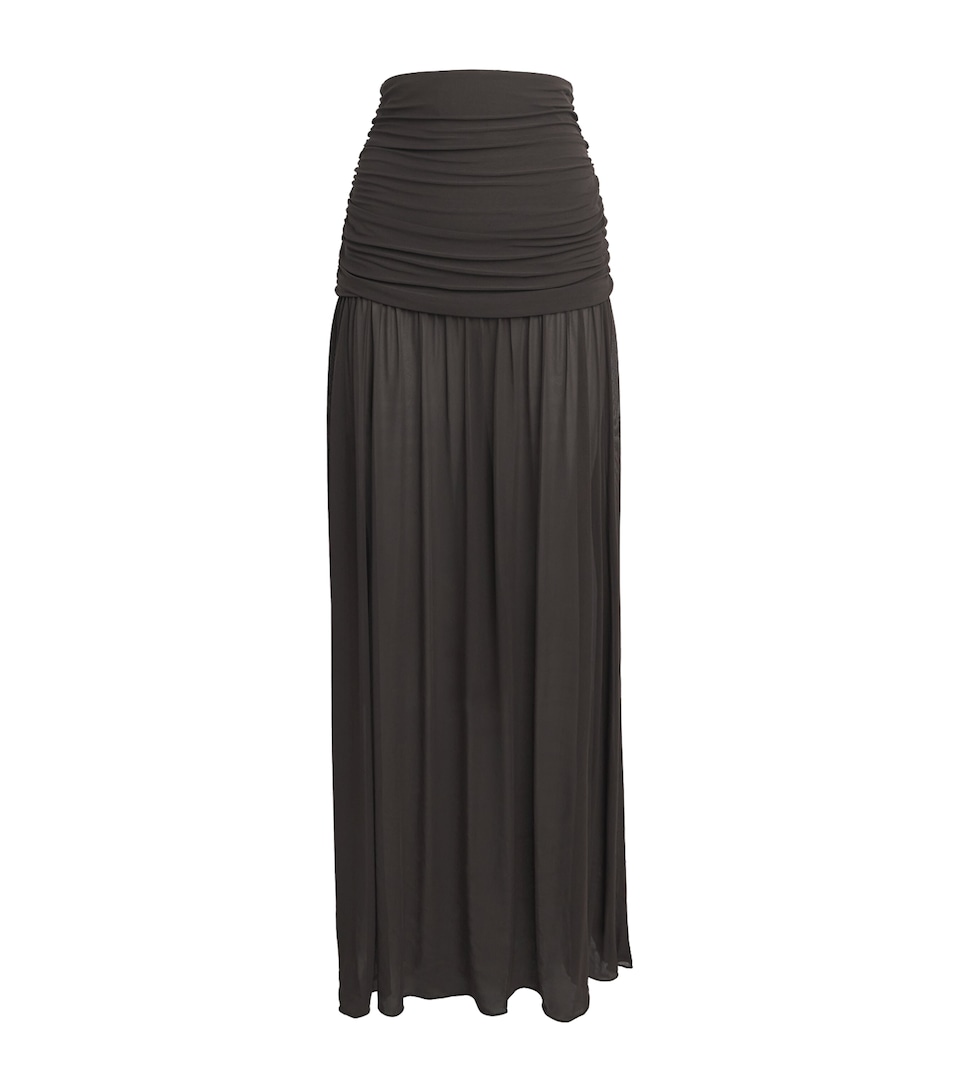 Moré Noir Womens Crepe Nova Maxi Skirt Bitter Chocolate