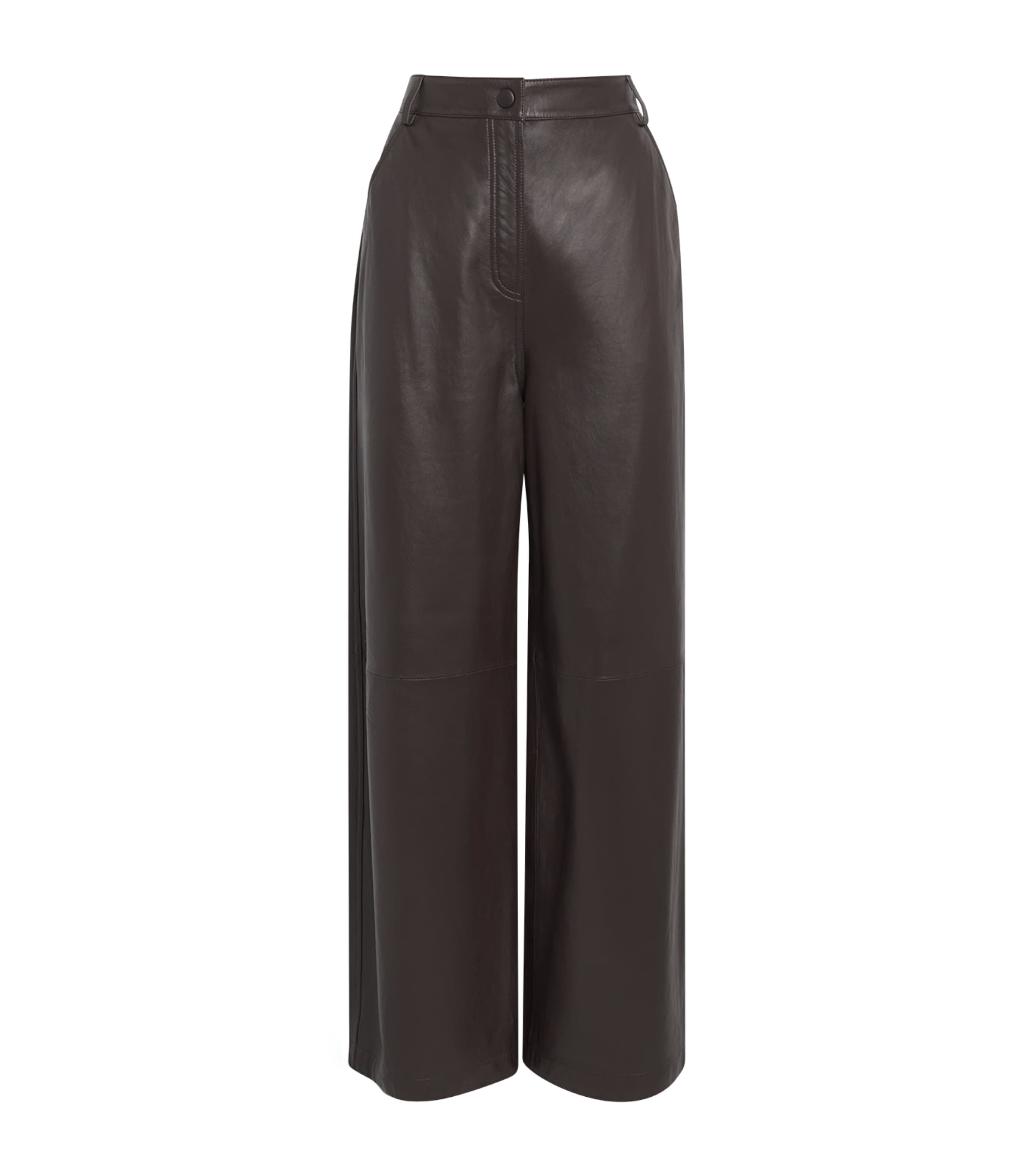 Lambskin Wide-Leg Trousers