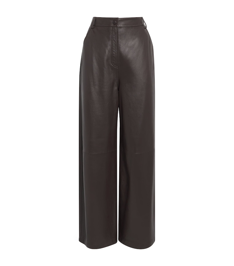 Lambskin Wide-Leg Trousers